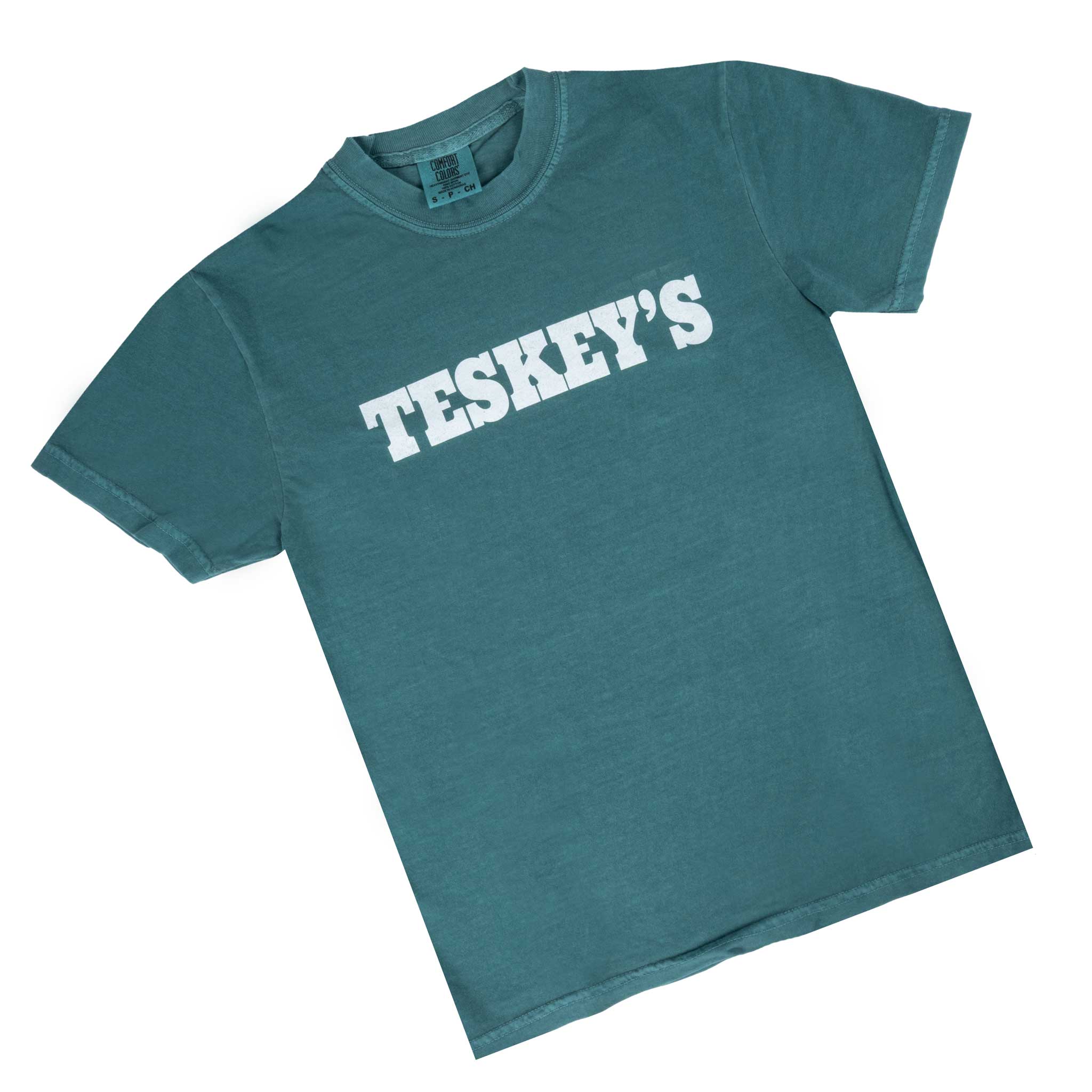 Teskey's Plain Logo Tee - Emerald - Image 2