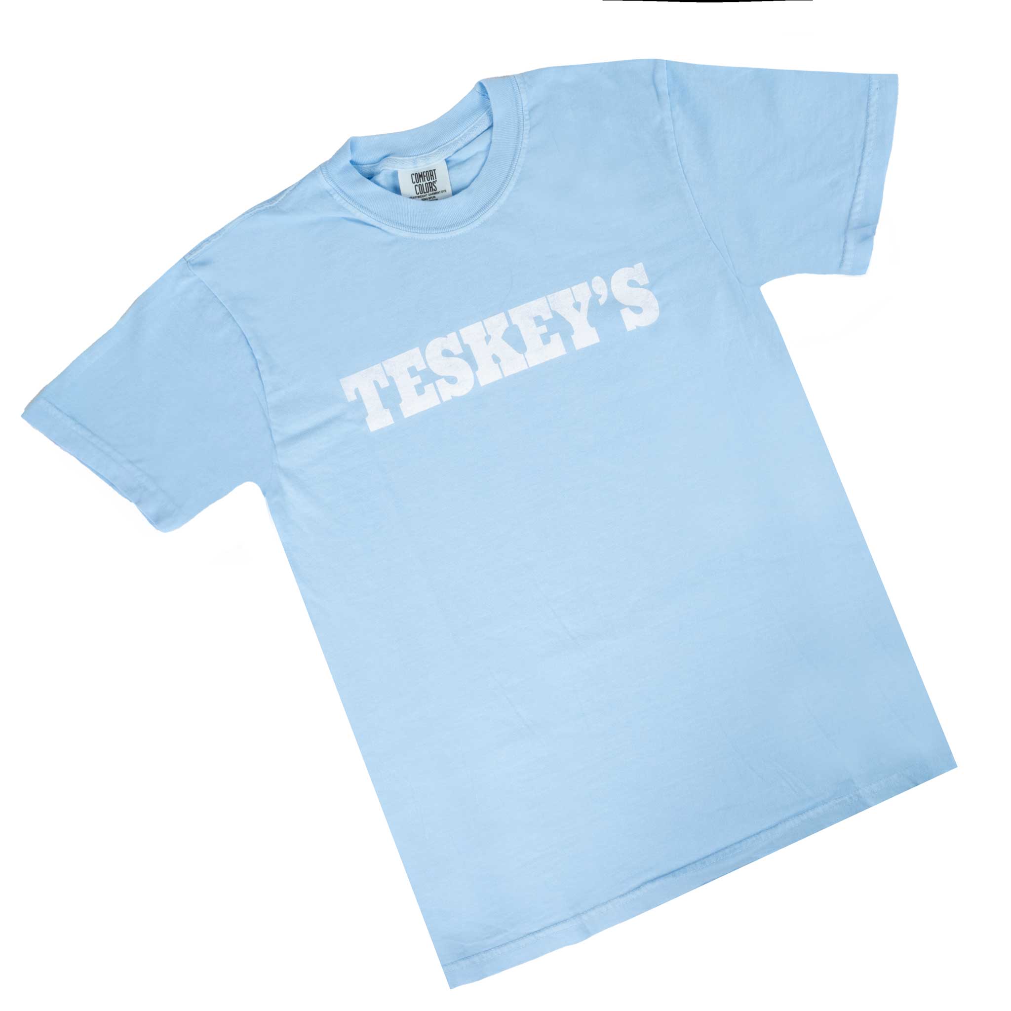 Teskey's Plain Logo Tee - Hydrangea - Image 3