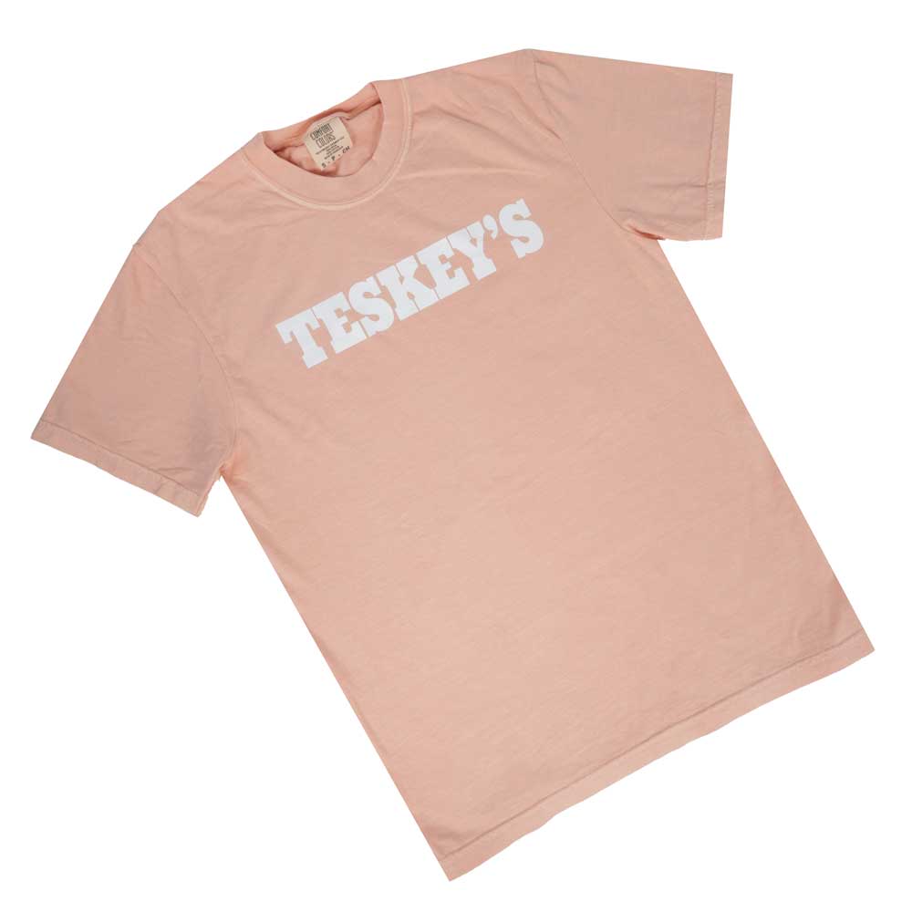 Teskey's Plain Logo Tee - Peachy - Image 2