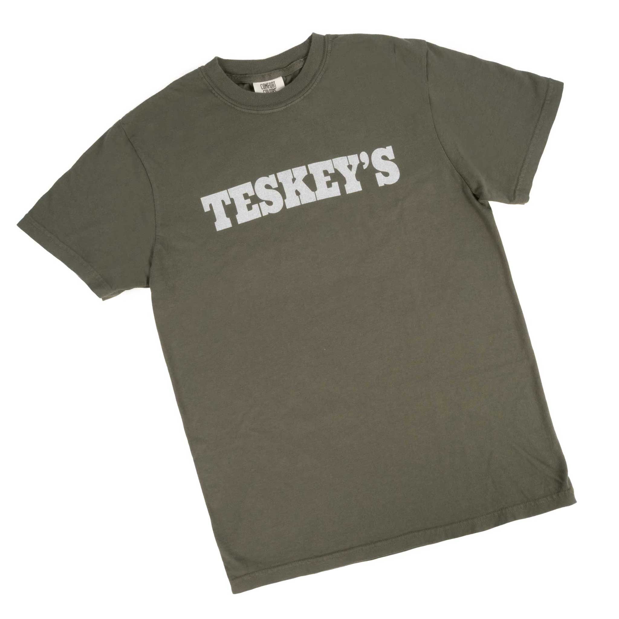 Teskey's Plain Logo Tee - Sage - Image 2