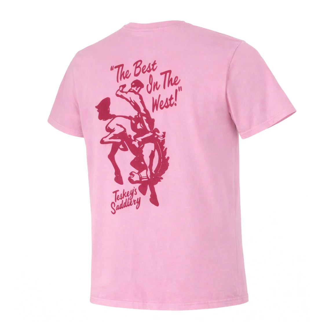Teskey's Retro Best In The West Tee - Hot Pink