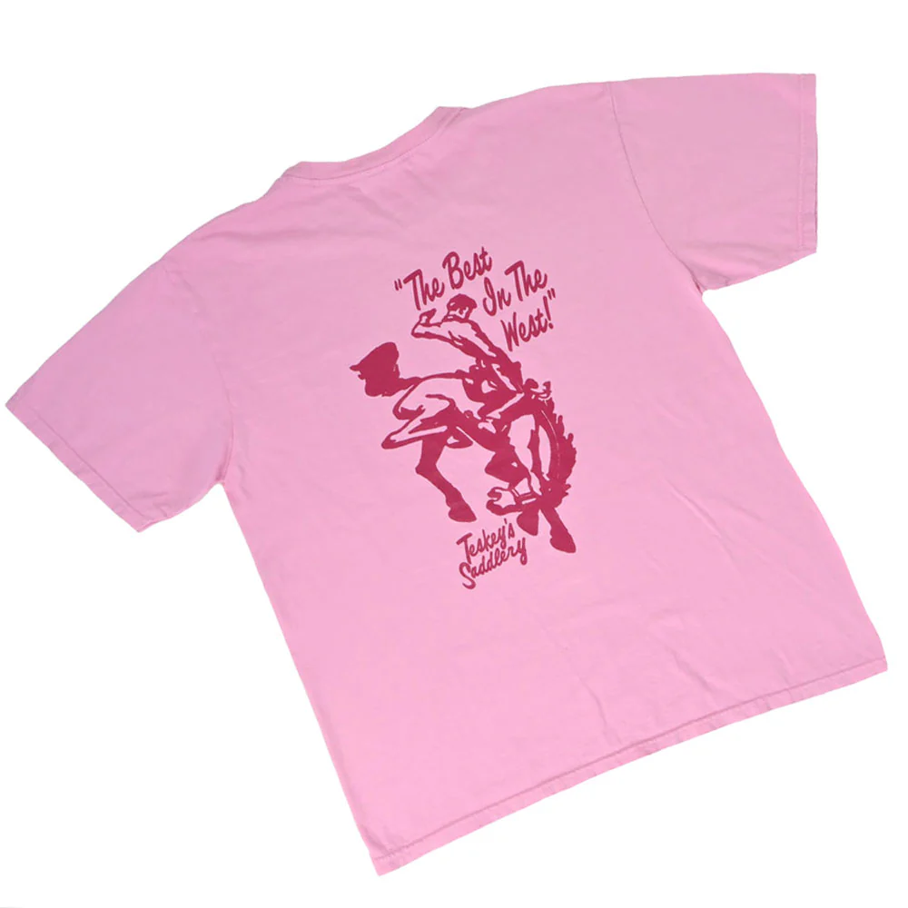 Teskey's Retro Best In The West Tee - Hot Pink - Image 3