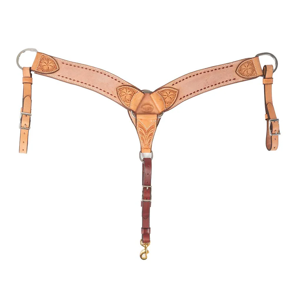 Teskey's 4" Roughout Breast Collar w/Floral Tooling - Image 3