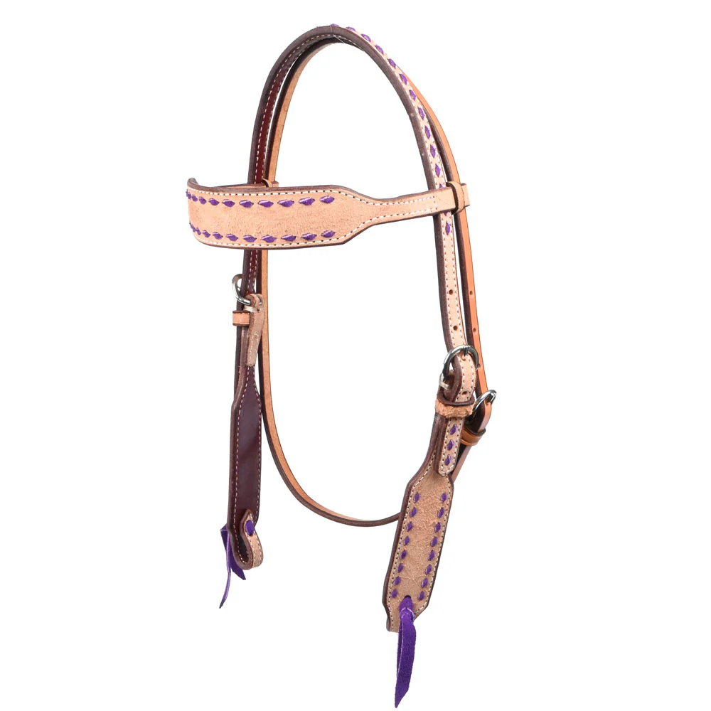 Teskey's Roughout Browband Headstall w/Colored Buckstitch - Image 2