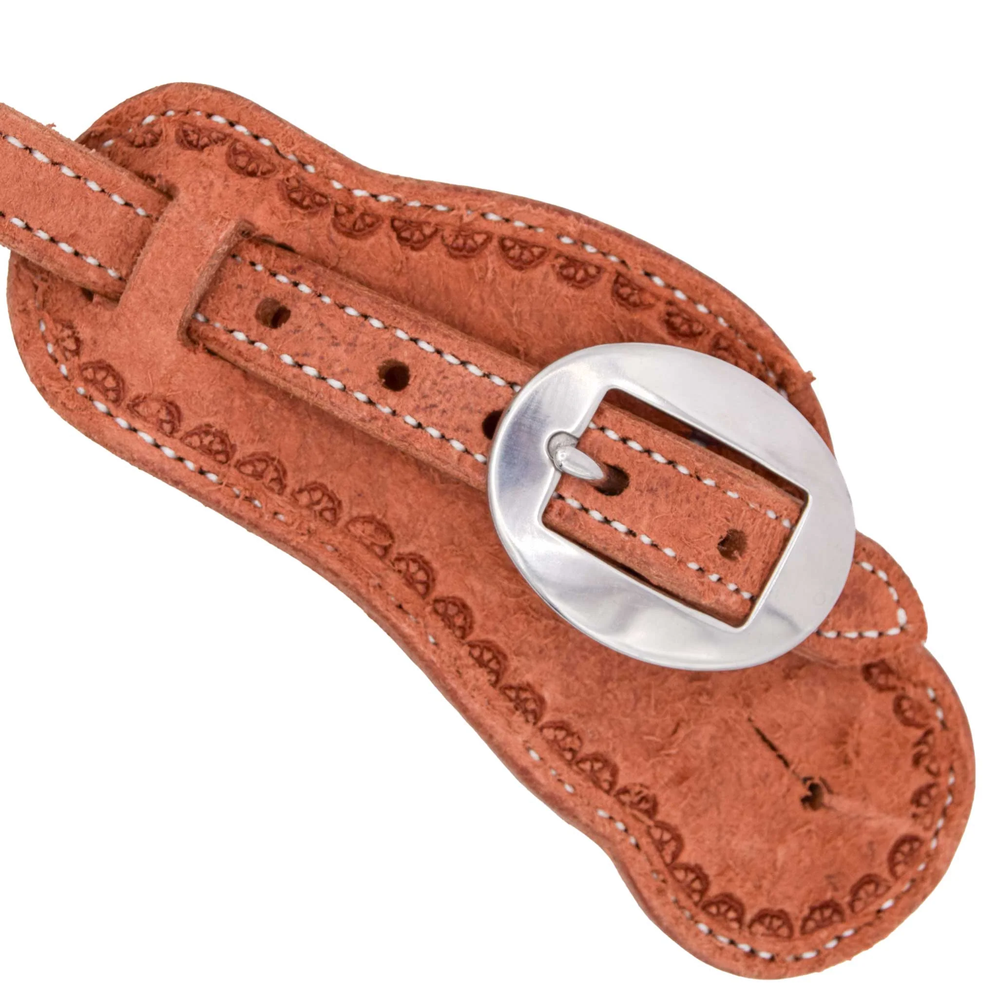 Teskey's Roughout Buckaroo Spur Straps w/Shell Border - Image 3