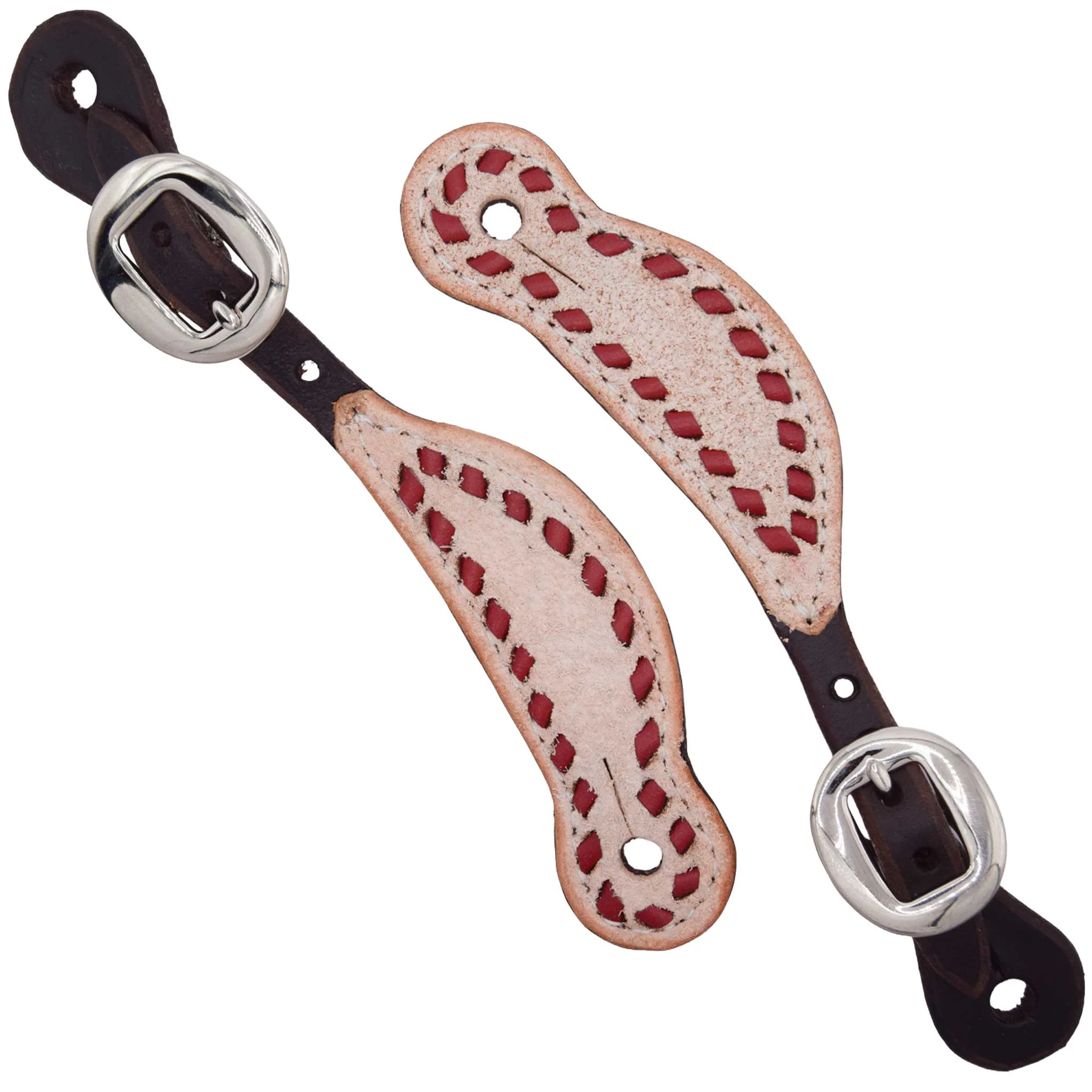 Teskey's Ladies Two Tone Chocolate Spur Strap w/Buckstitch - Image 4