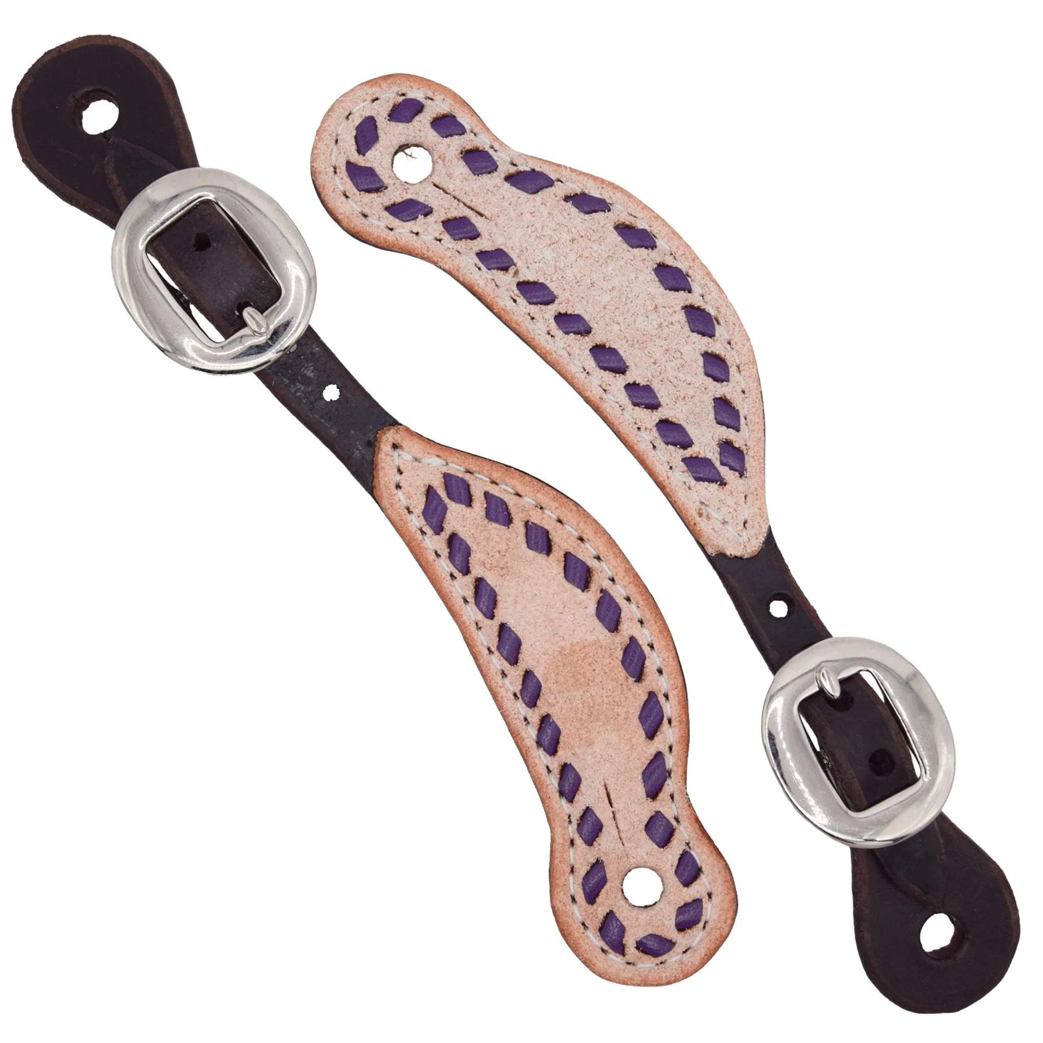 Teskey's Ladies Two Tone Chocolate Spur Strap w/Buckstitch - Image 5