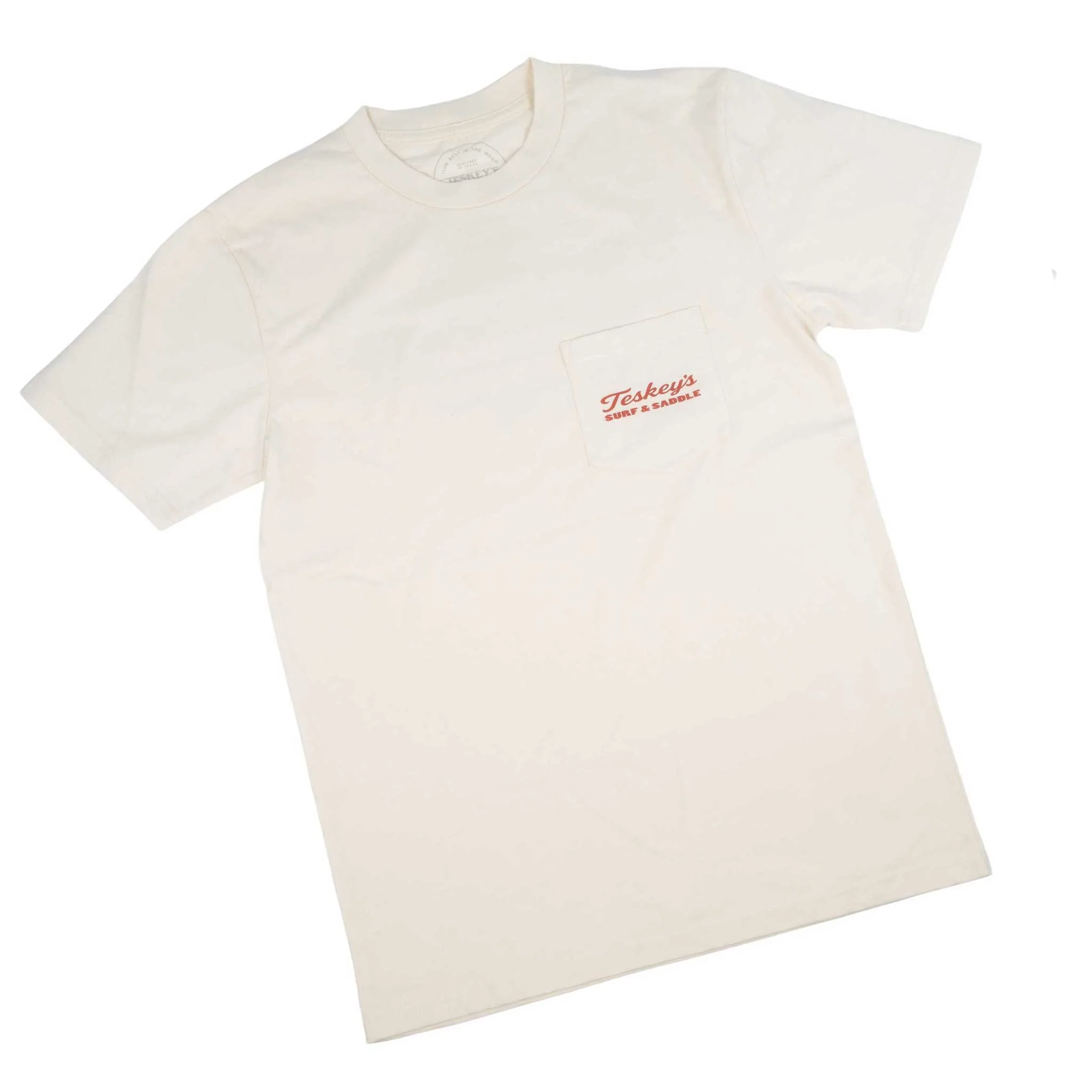 Teskey's Surf & Saddle Pocket Tee - Ecru - Image 2
