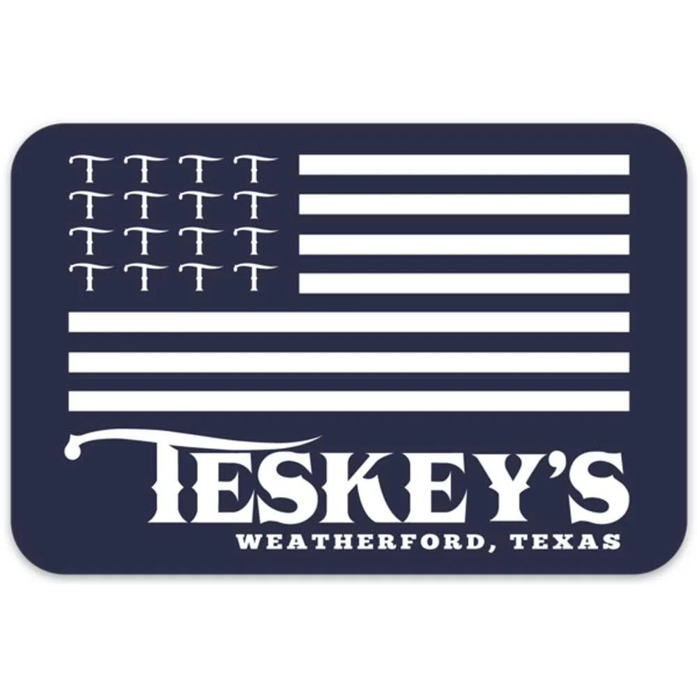 Teskey's T Flag Logo Vinyl Sticker - Navy