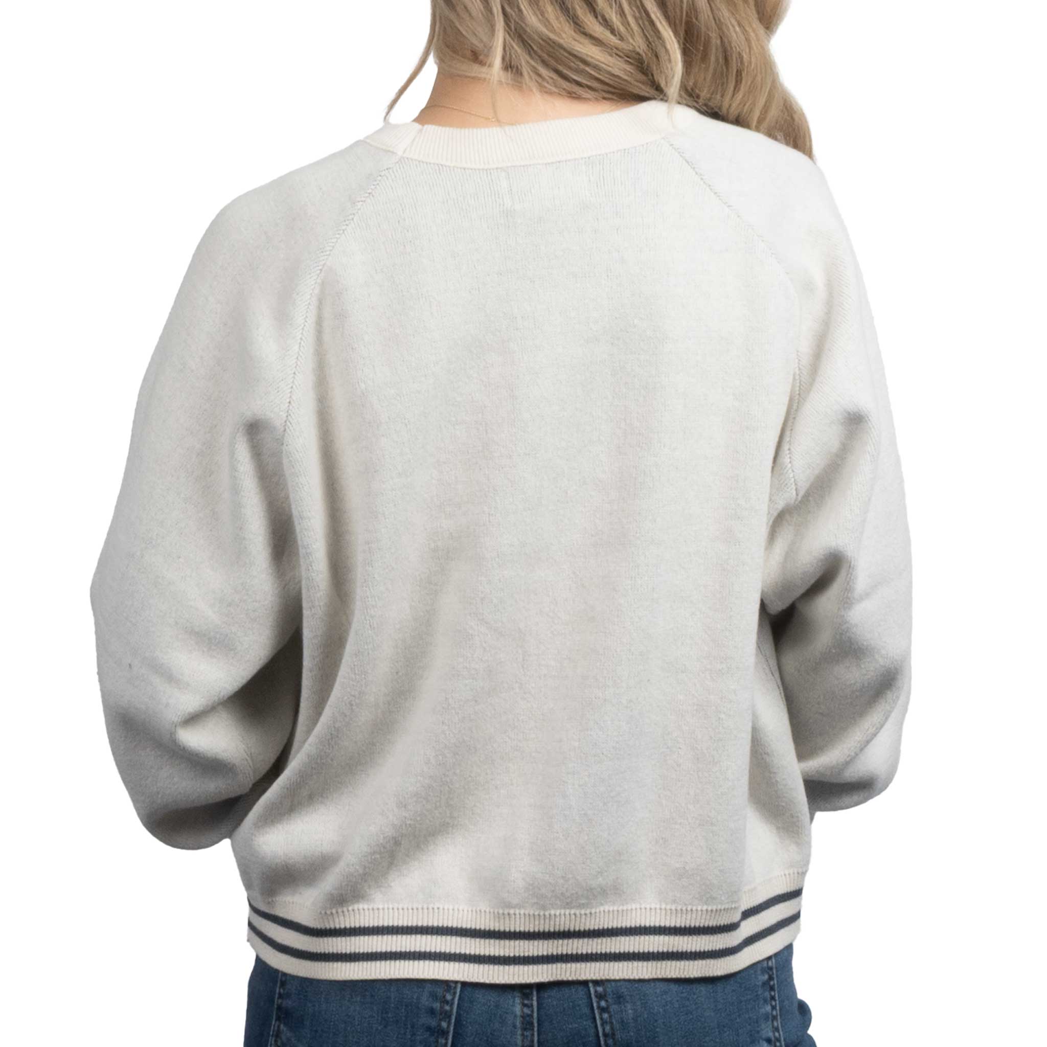 Teskey's Varsity Font Raglan Sweater - Natural/Jean - Image 3