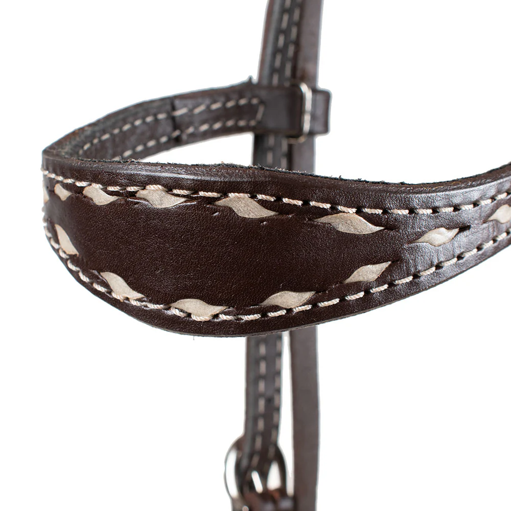 Teskey's Browband Headstall w/White Buckstitch - Image 4