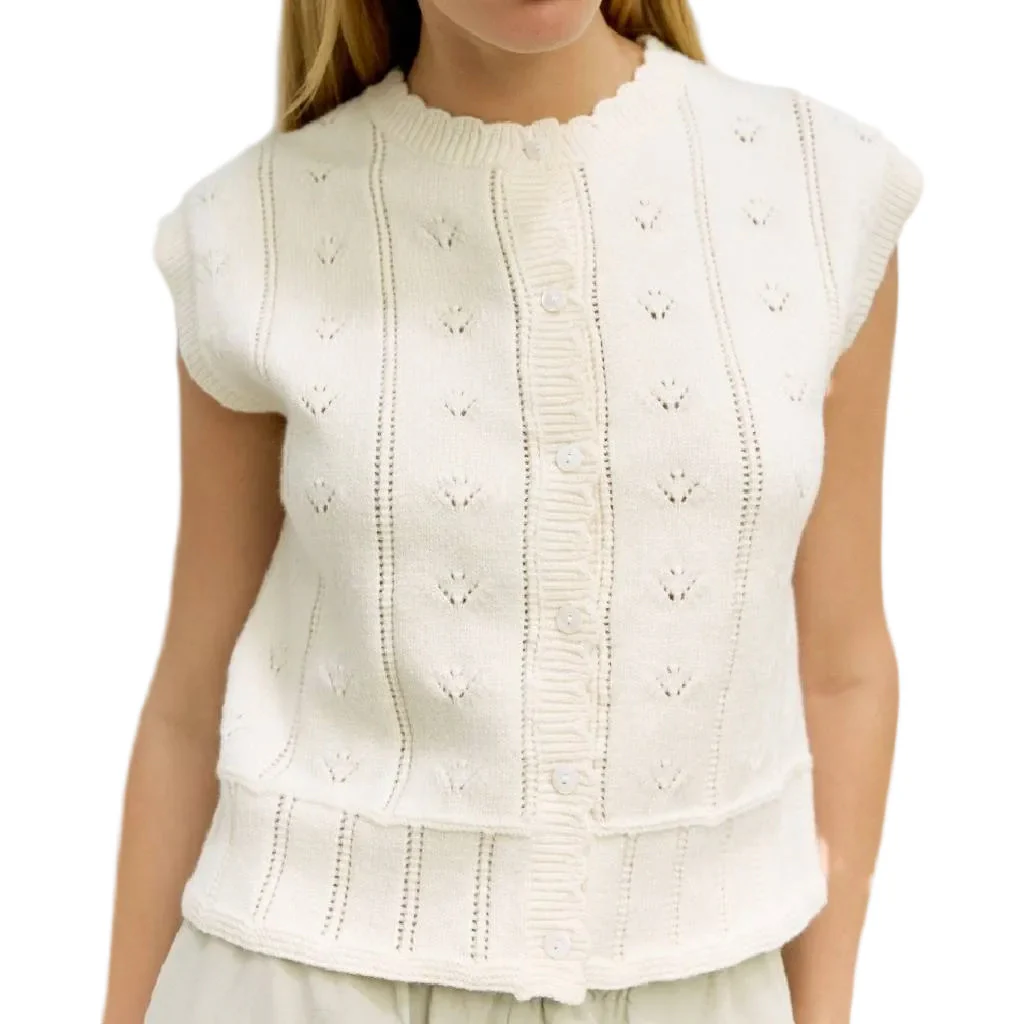 The Linda Ivory Sweater Vest
