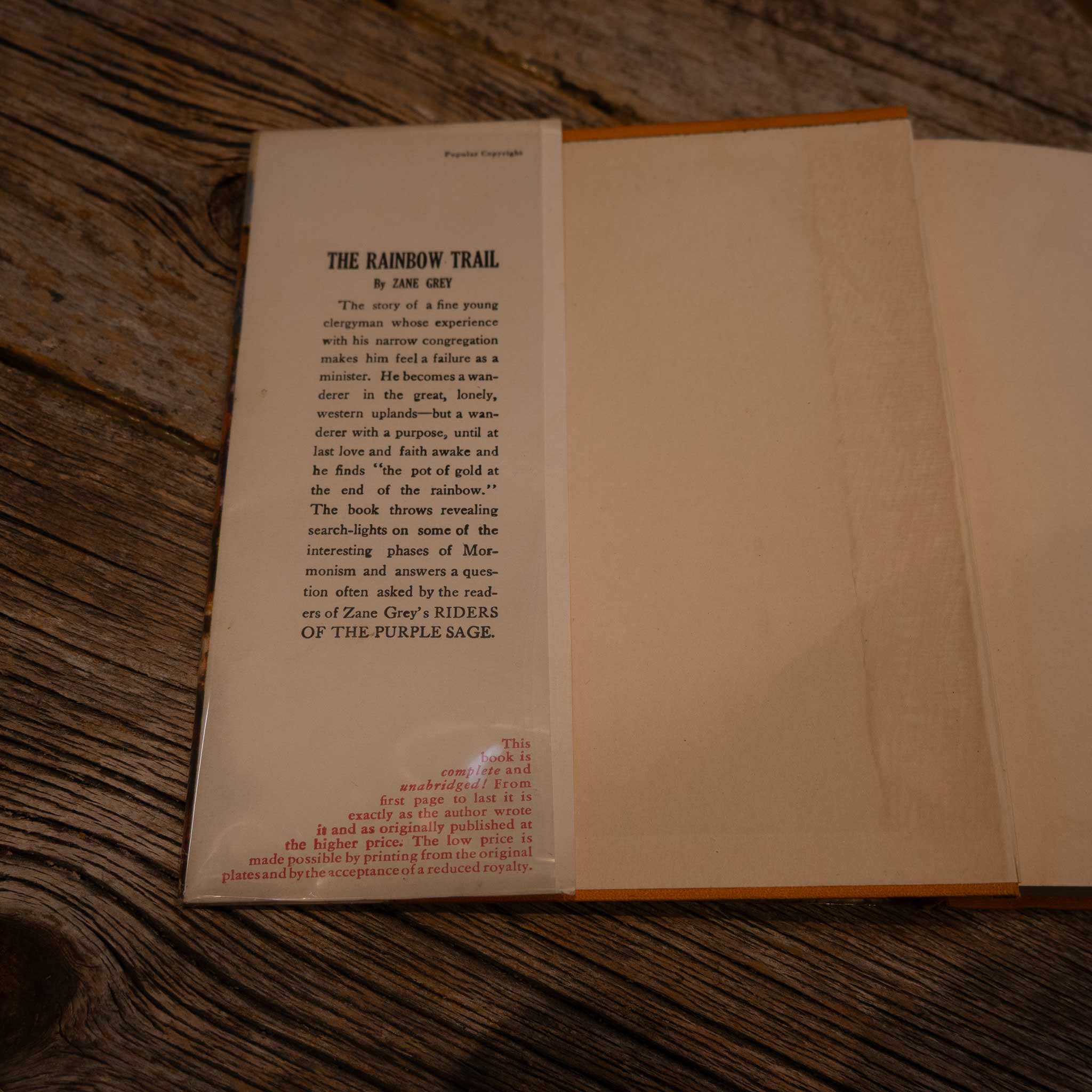 Zane Grey "The Rainbow Trail" Book - Image 3
