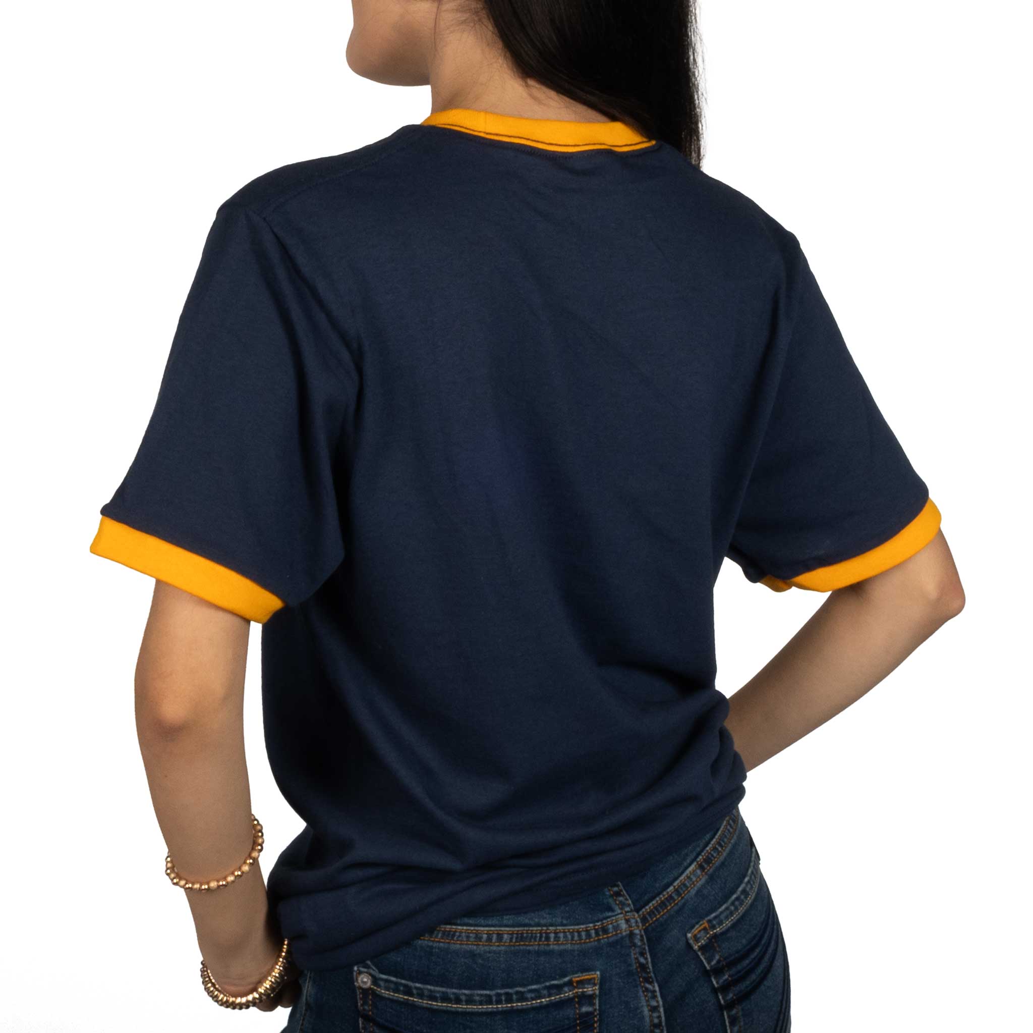 There's No Place Like Teskey's Navy Tee - Navy/Gold Ringer - Image 4