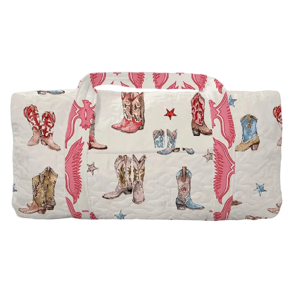 Thunderbird Boots Quilted Sand Duffle Bag