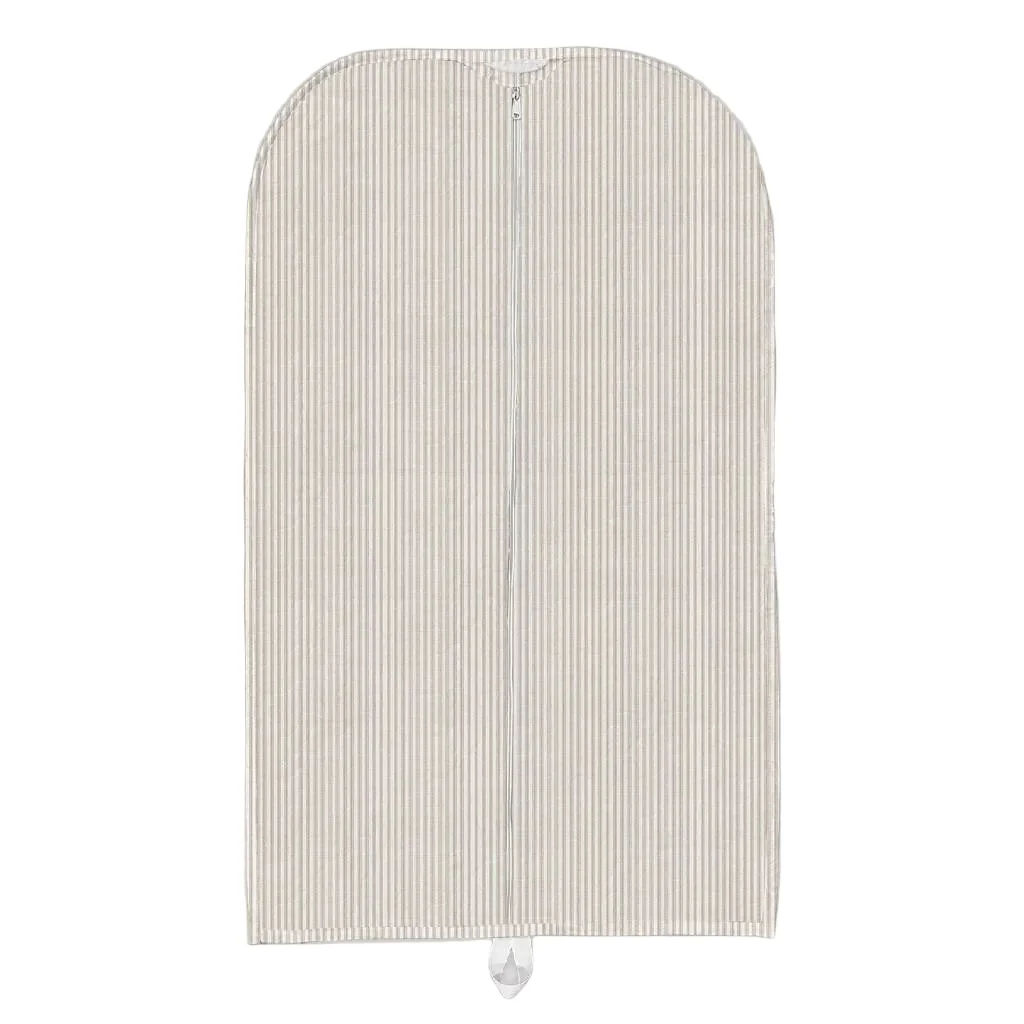 Ticking Stripe Brown Garment Bag
