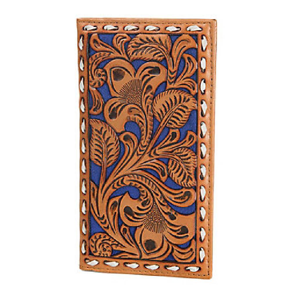 Nocona Tooled Overlay Buckstitch Rodeo Wallet