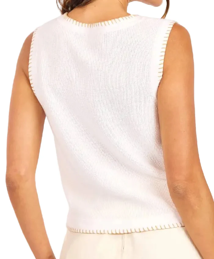 Sage the Label Tortoise Embroidered Sweater Tank - Image 2