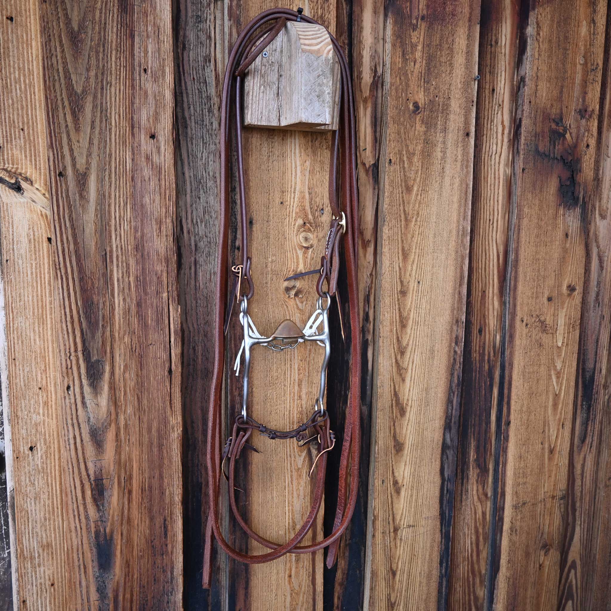 Trammell Hooded Copper Port Bridle Rig w/Single Ear Headstall - Image 4