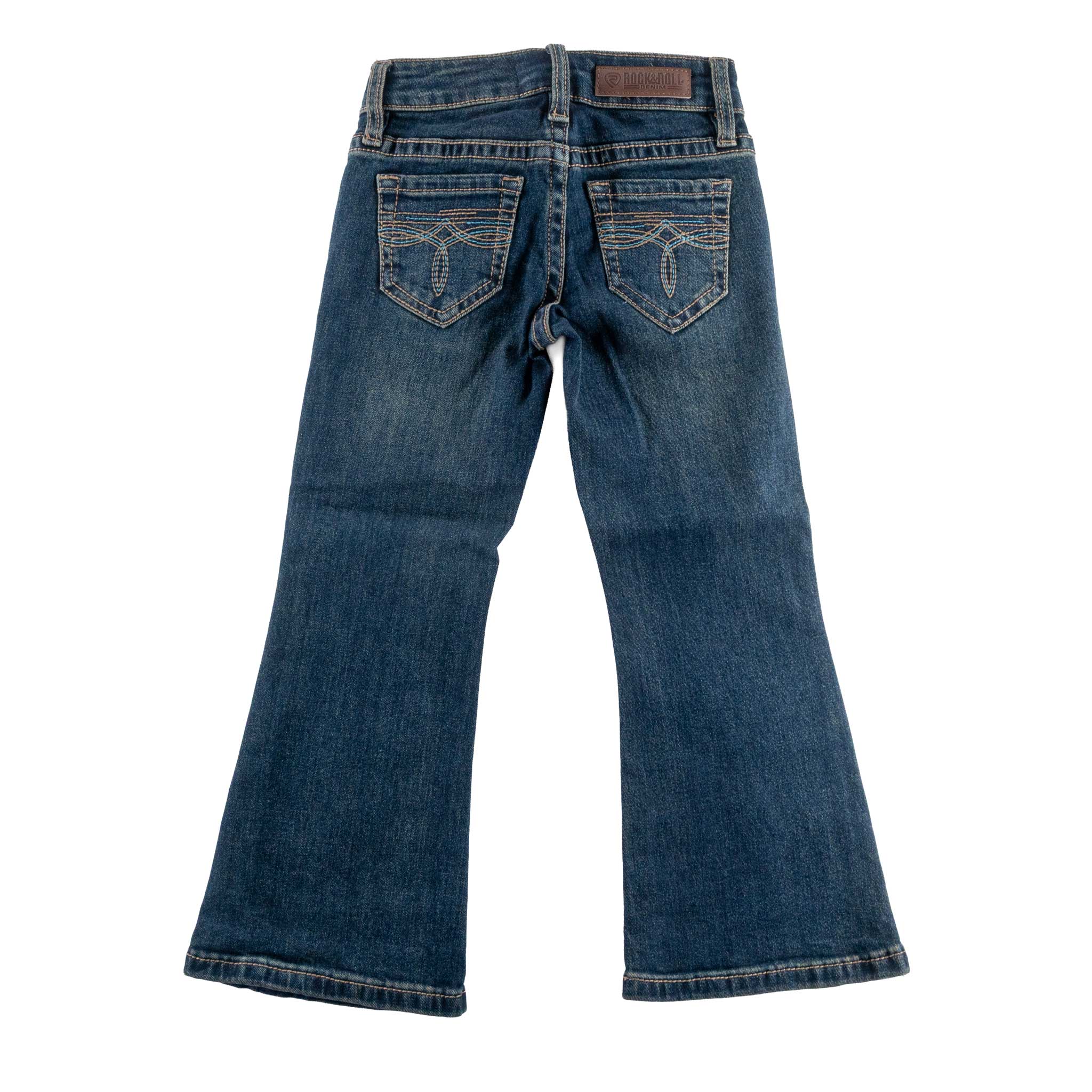 Rock & Roll Denim Girl's Turquoise Bootstich Bootcut Jean - Image 2