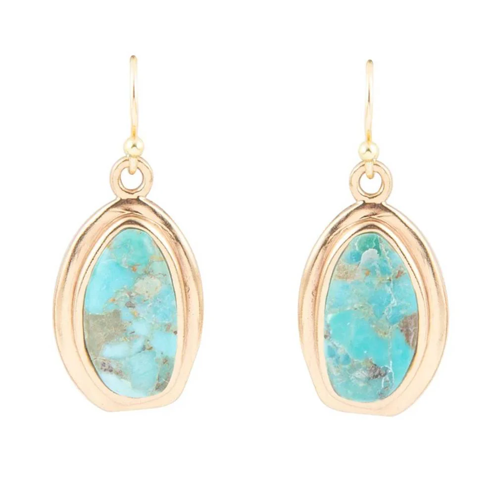 Turquoise Golden Drop Earrings