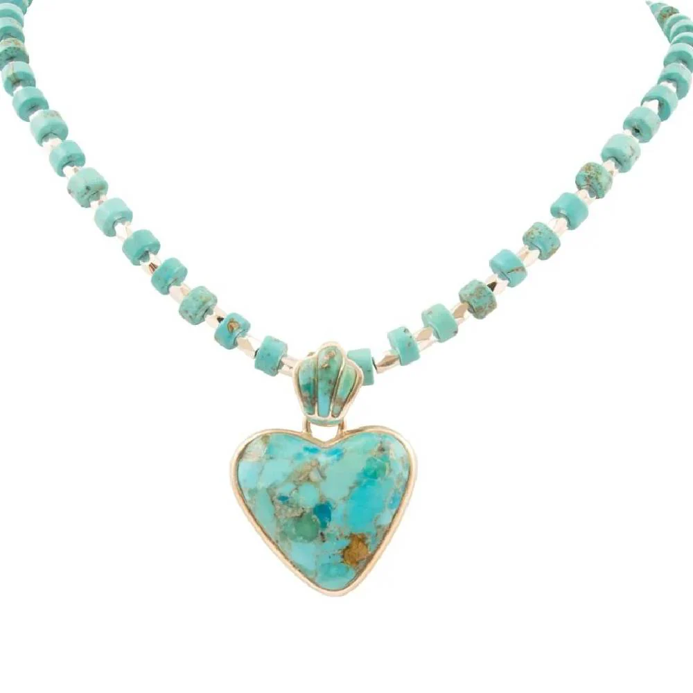 Turquoise Heart Pendant Necklace - Image 2
