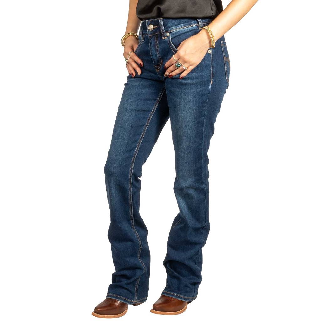 Rock & Roll Denim Women's Mid Rise Signature Pocket Bootcut Jean - FINAL SALE