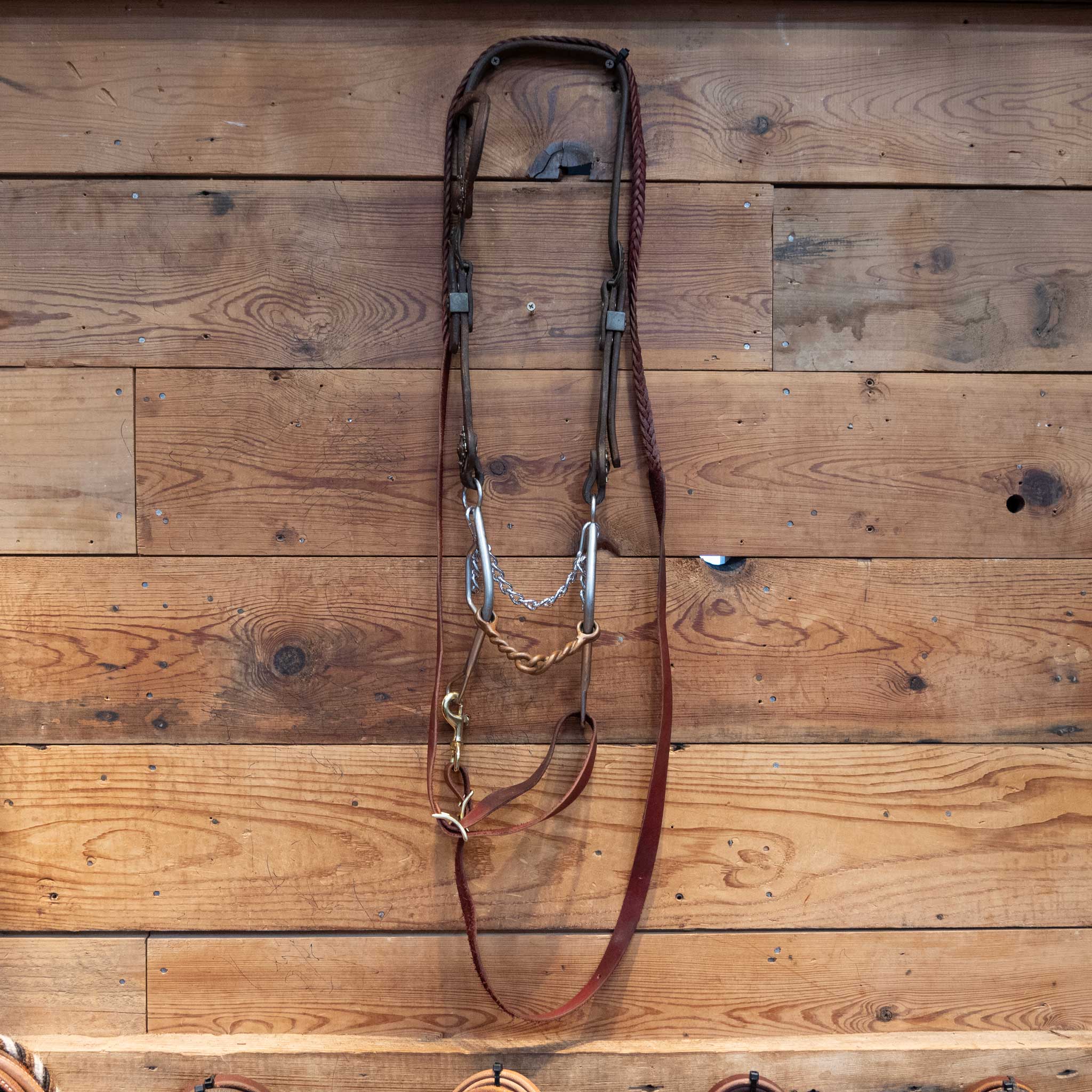 Twisted Wire Snaffle Bridle Rig w/ Single Ear Headstall - Image 4