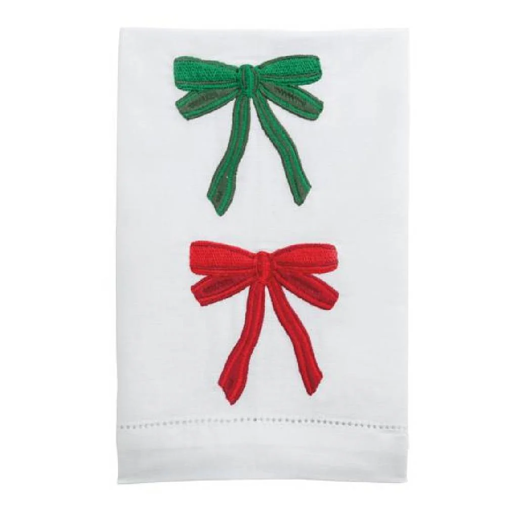 Mud Pie Two Bows Embroidered Towel - FINAL SALE