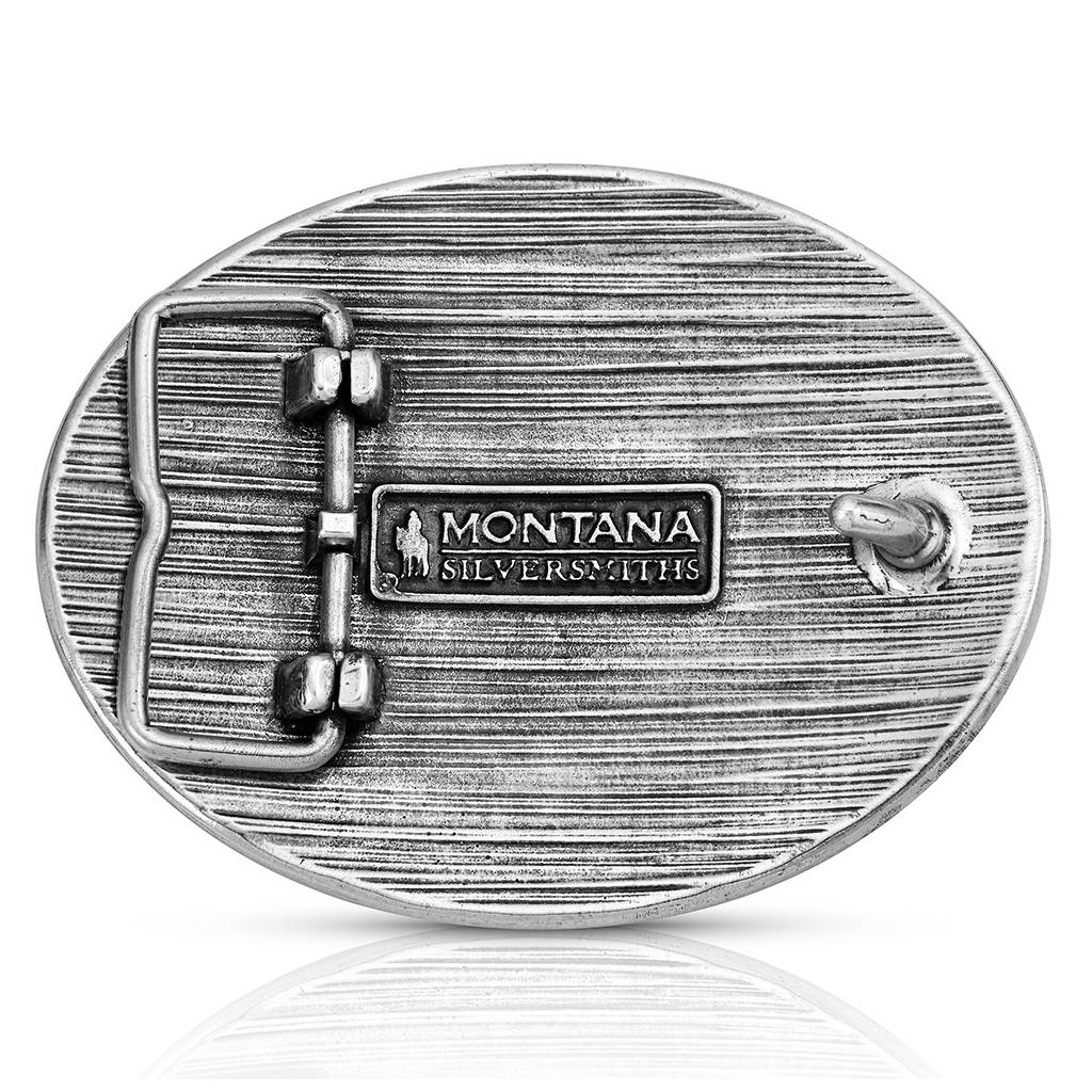 Montana Silversmiths Two Tone Stockyard Belt Buckle - Image 2