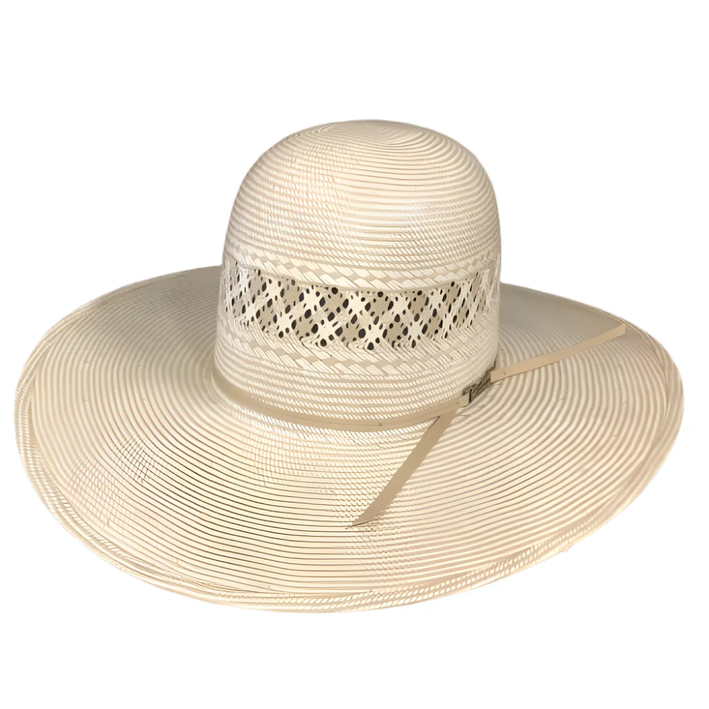 American Two Tone Vented 4 1/2" Brim Open Crown Straw Hat