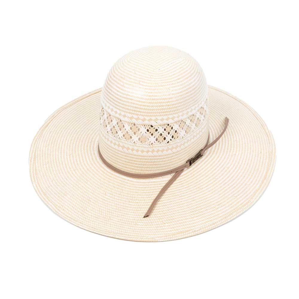 American Two Tone Vinted 4 1/4" Brim Open Crown Straw Hat