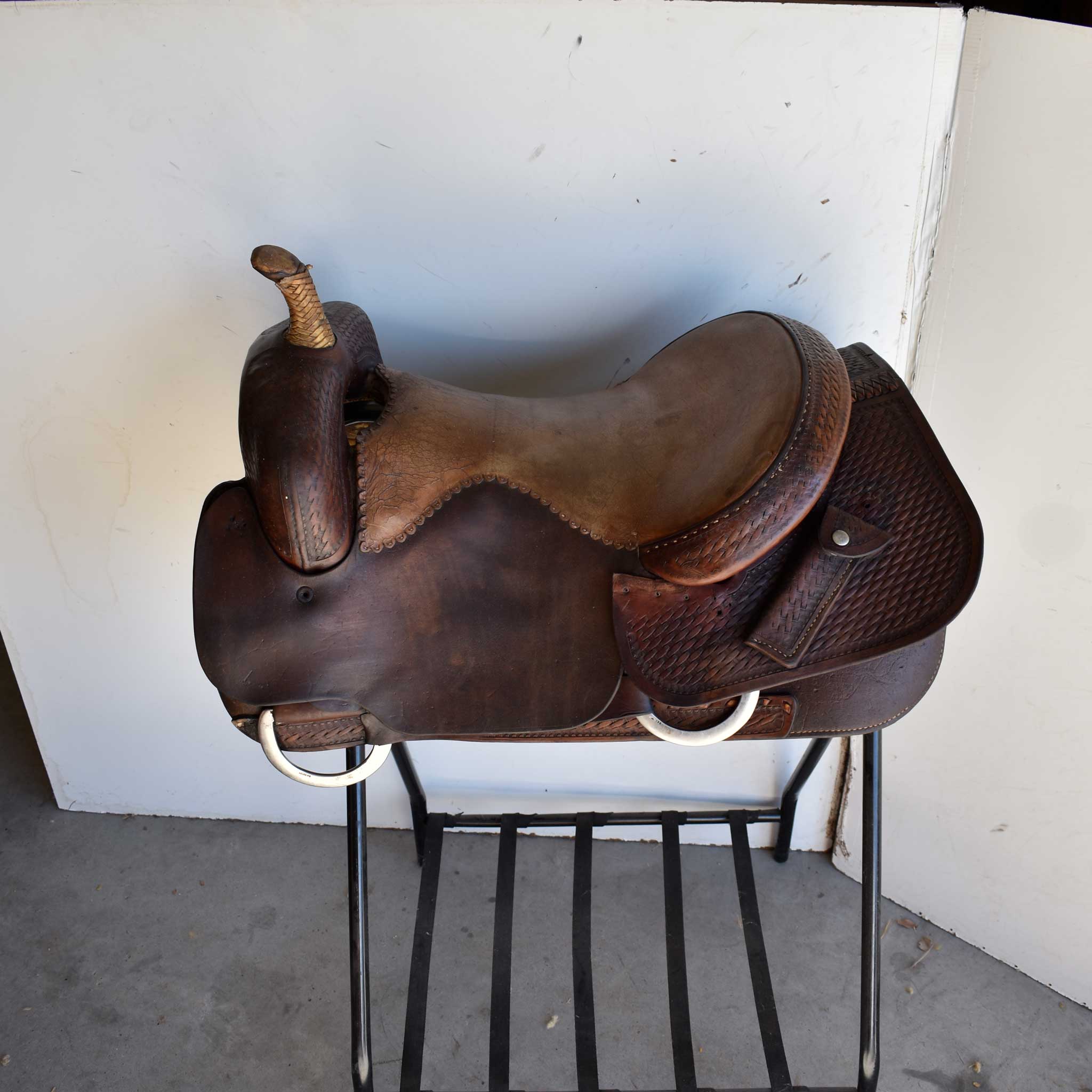 Used 16" Andrew Dee's Hardware Non-Rider Saddle - Image 2