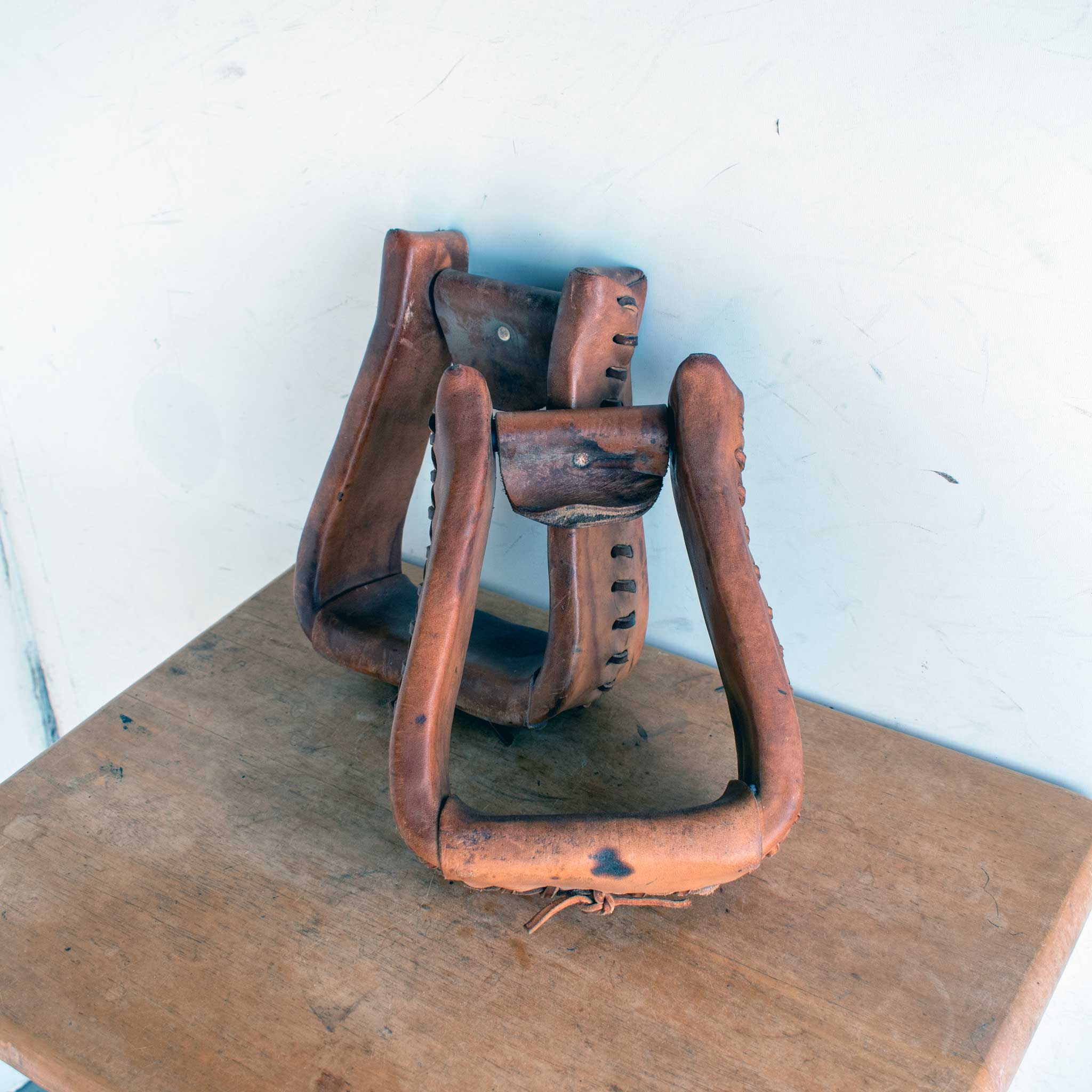 Used Leather Covered Stirrups - Image 2