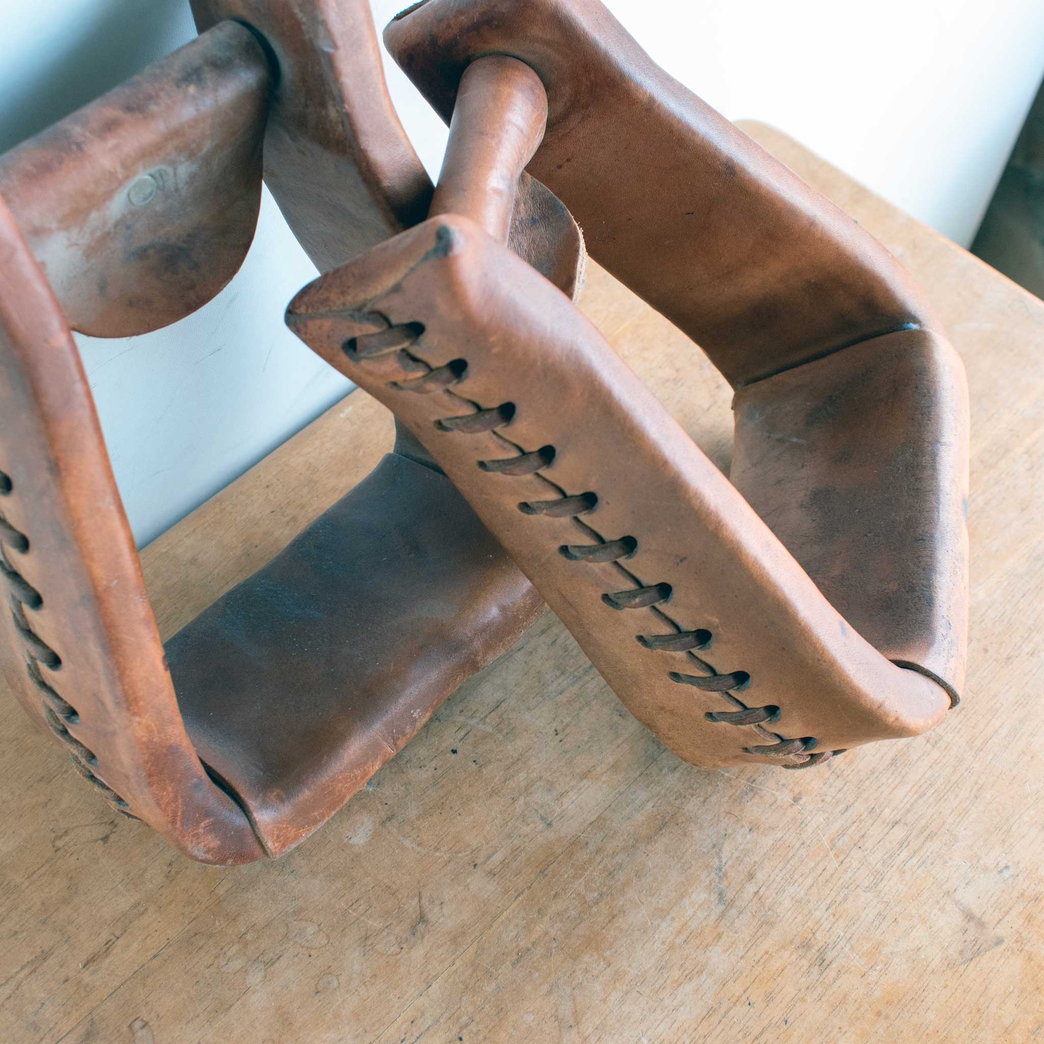 Used Leather Covered Stirrups - Image 4
