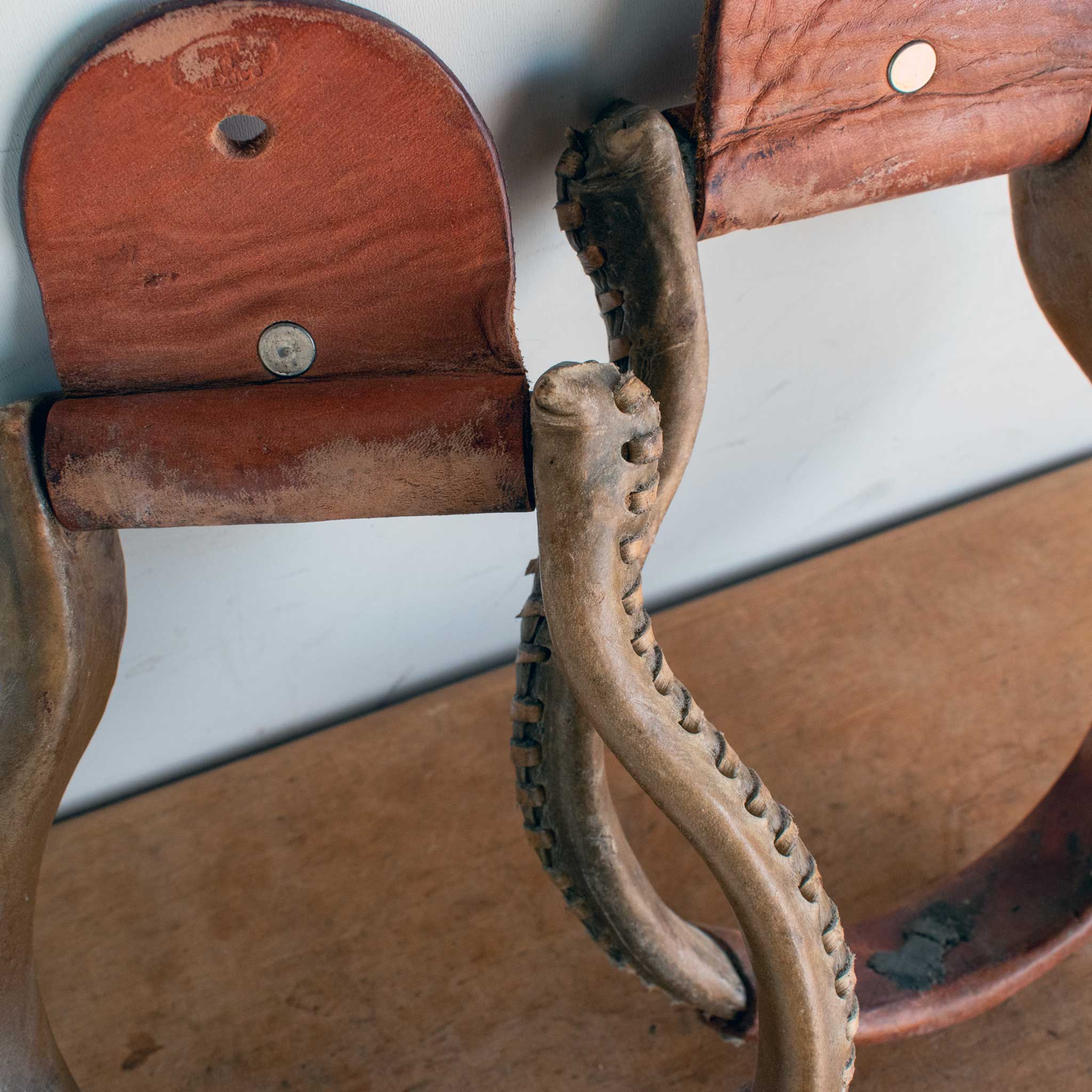Used Rawhide Covered Oxbow Stirrups - Image 3