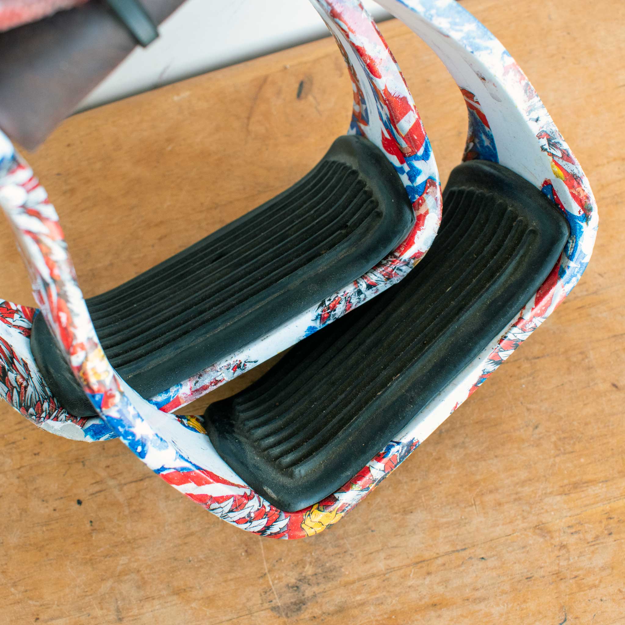 Used American Flag Metal Stirrups With Matching Nylon Strap - Image 6