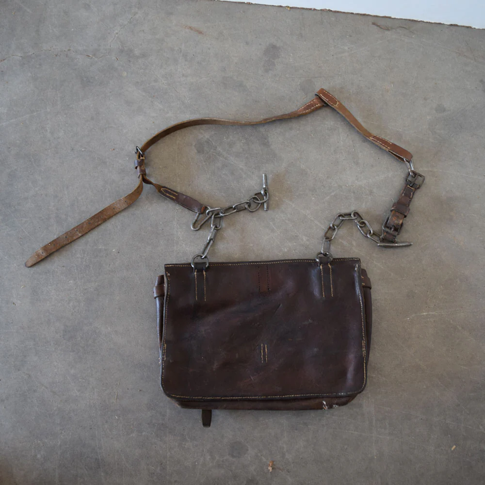 Used Vintage 1940's WWII German Leather Saddle Bag - Image 3