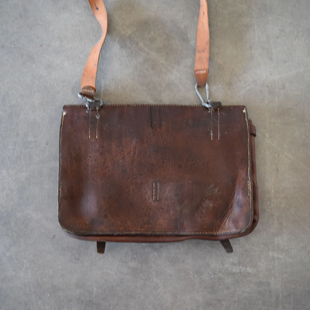 Used Vintage German Leather Saddle Bag - Image 3