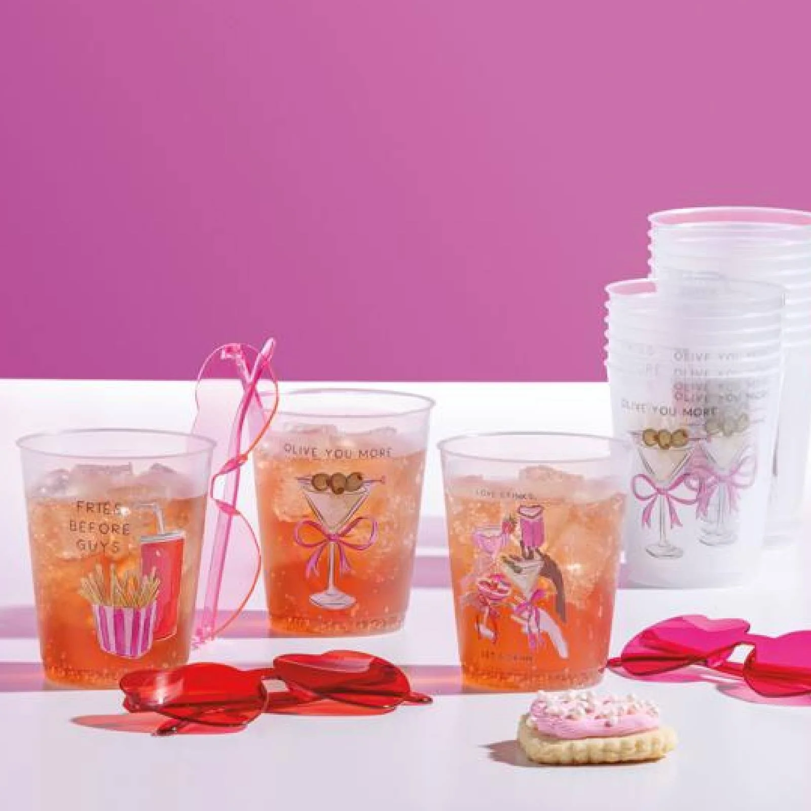 Mud Pie Olive You More Valentine Party Cup Set - FINAL SALE - Image 2