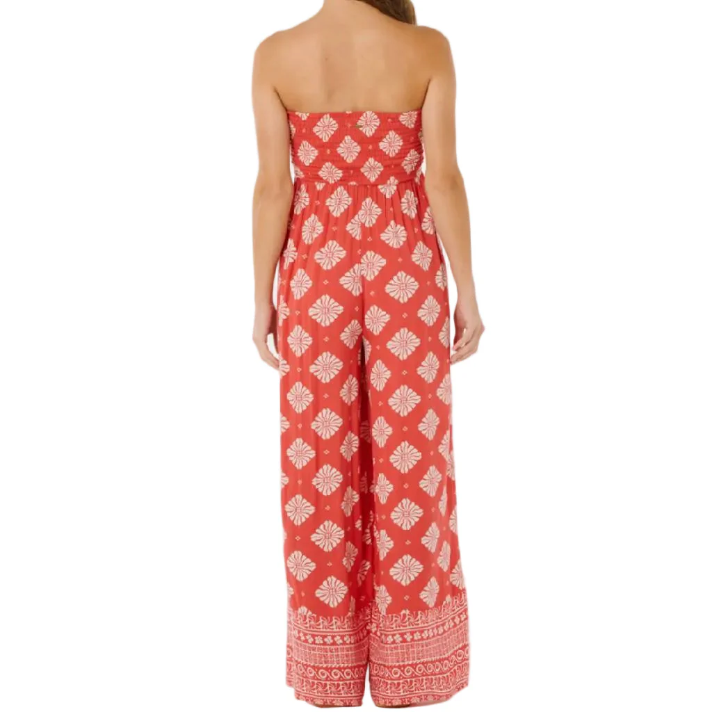 Rip Curl Women's Ventura Shirred Red Jumpsuit - Image 2