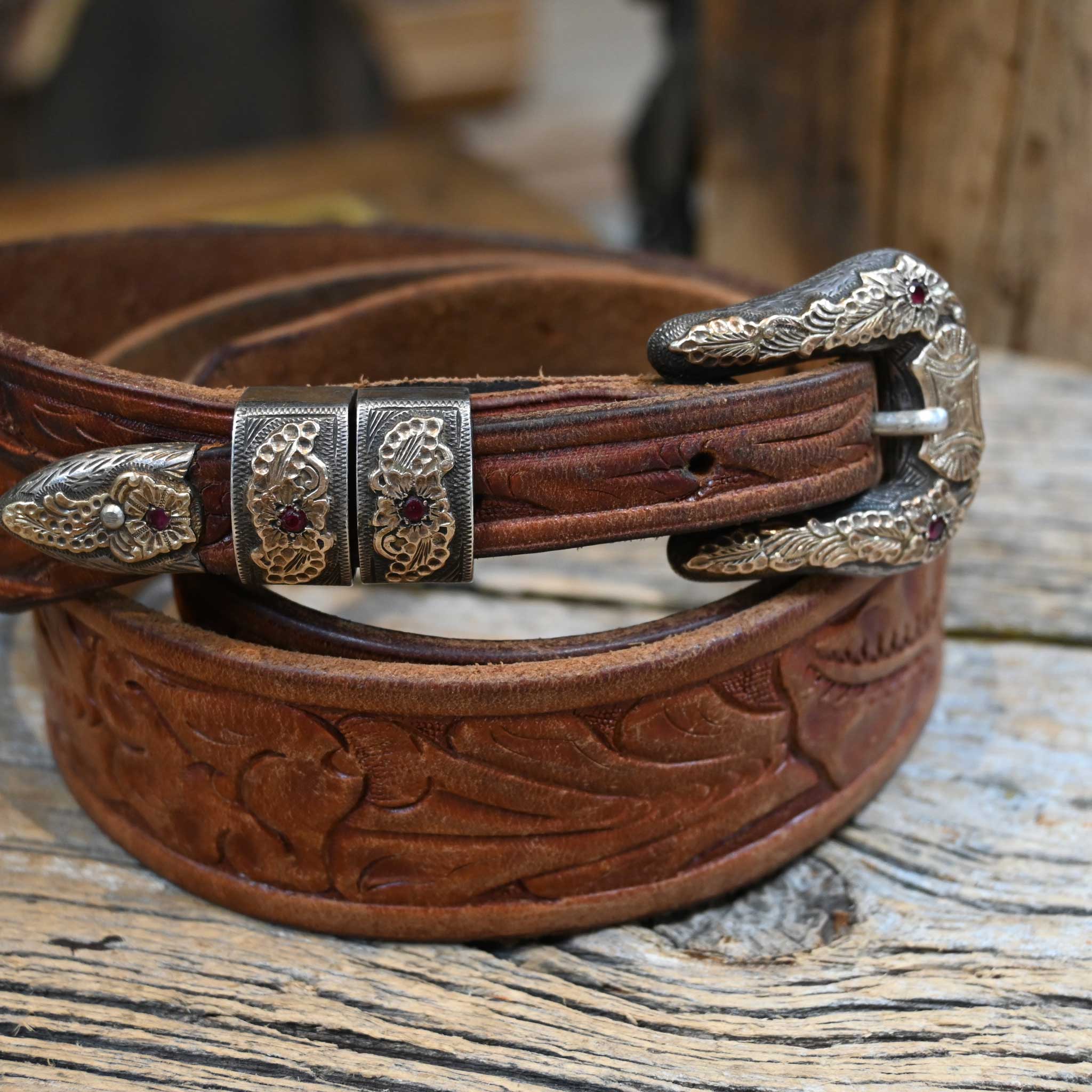 Vintage & Classy 14K Holland San Angelo Tx. Buckle & 40" James Station Belt