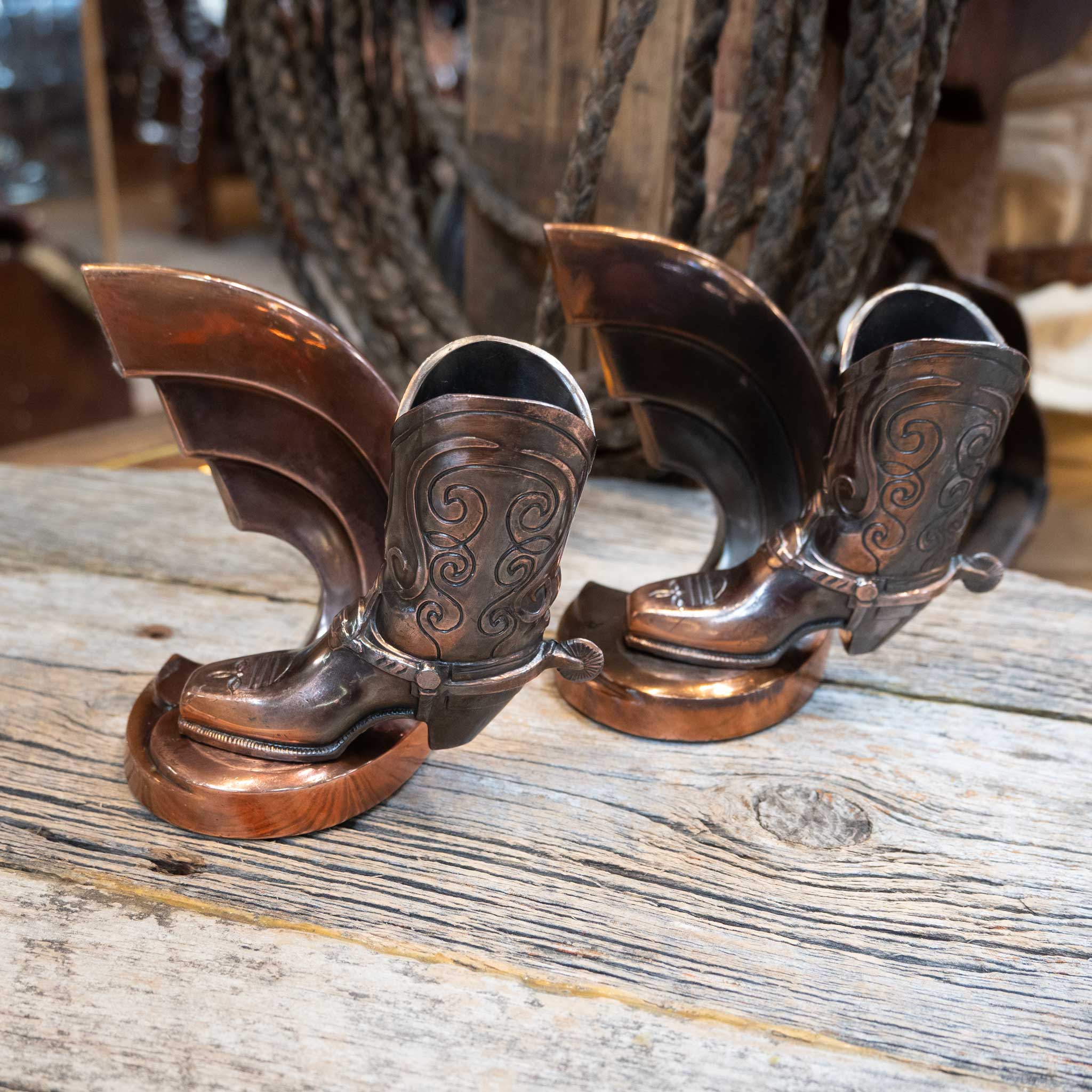 1940's-50's Trophy Cowboy Boot Bookends