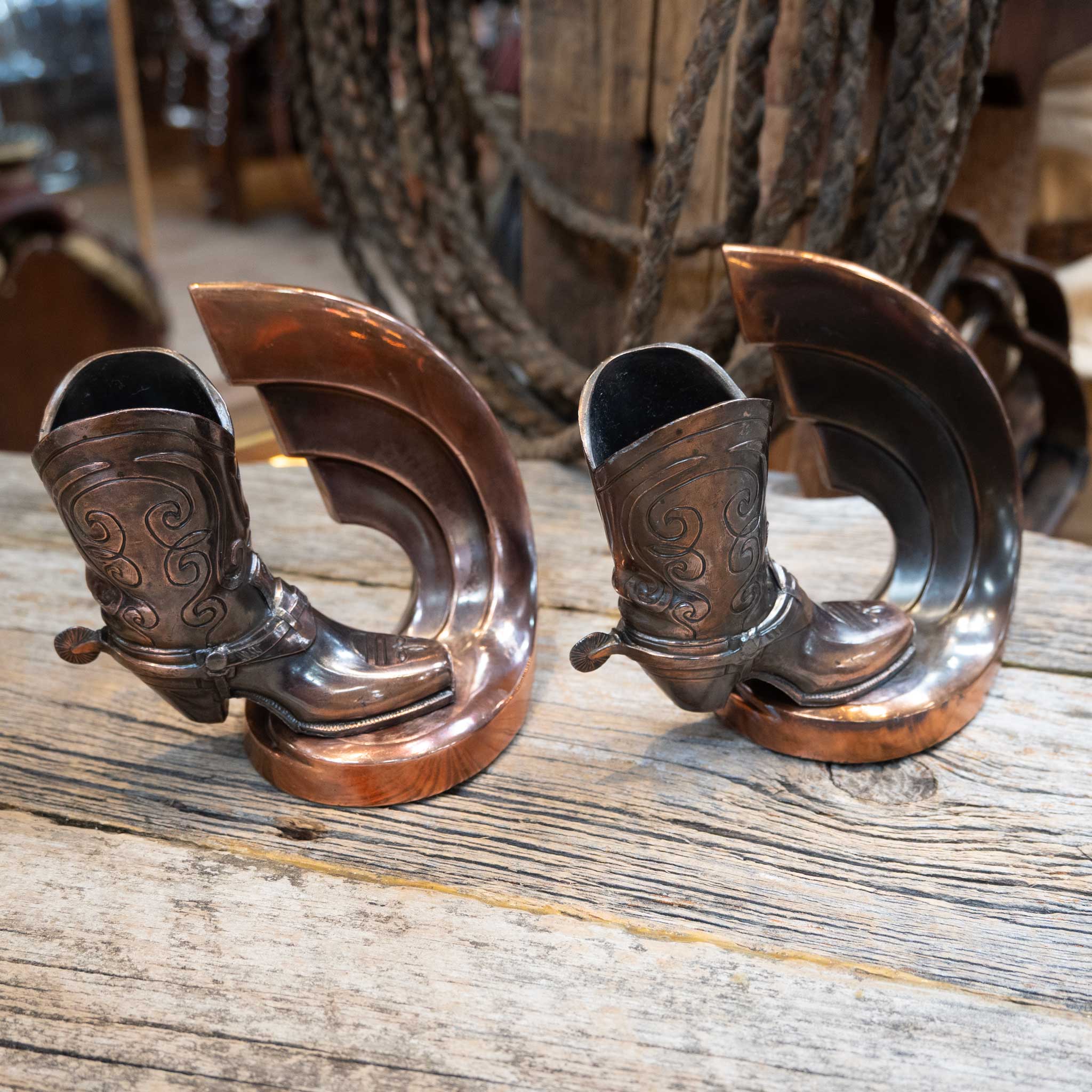 1940's-50's Trophy Cowboy Boot Bookends - Image 2