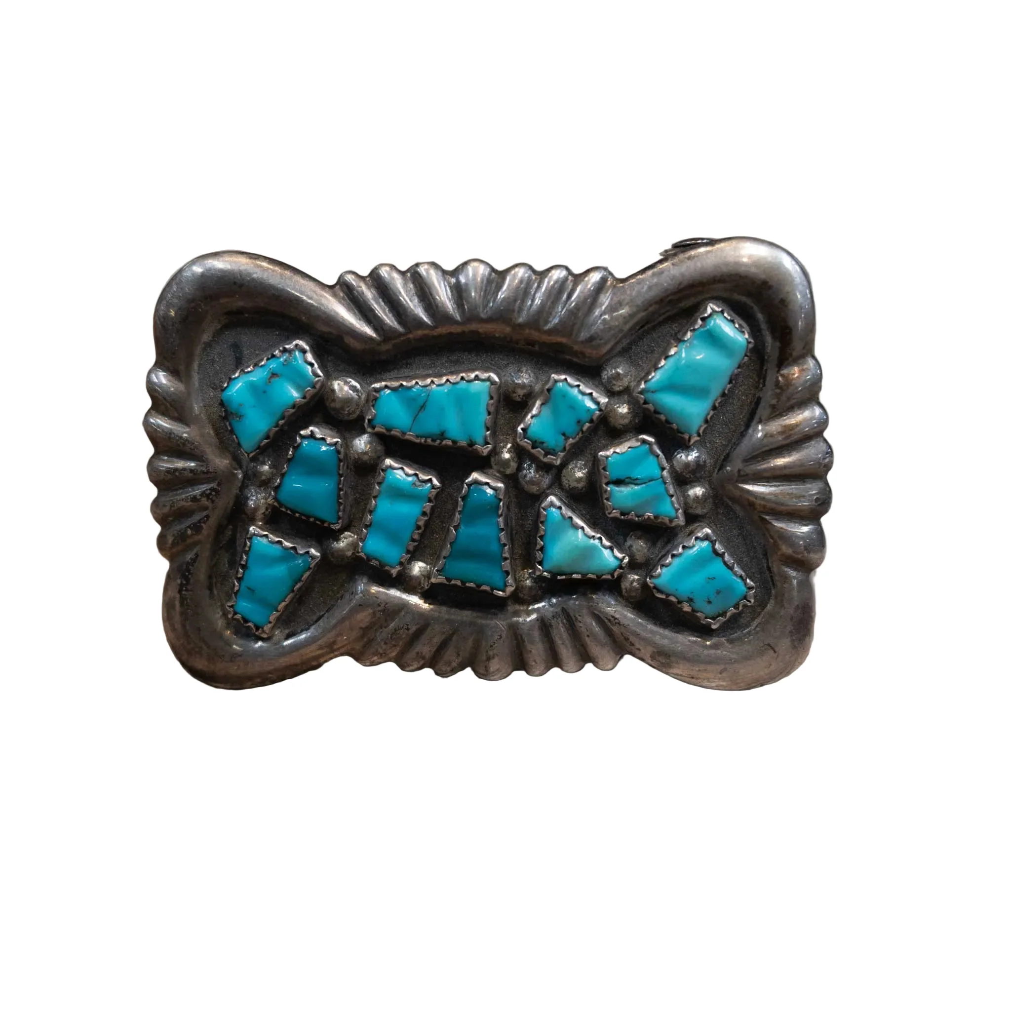 G&L Leekity 1950's SS & Turquoise Belt Buckle