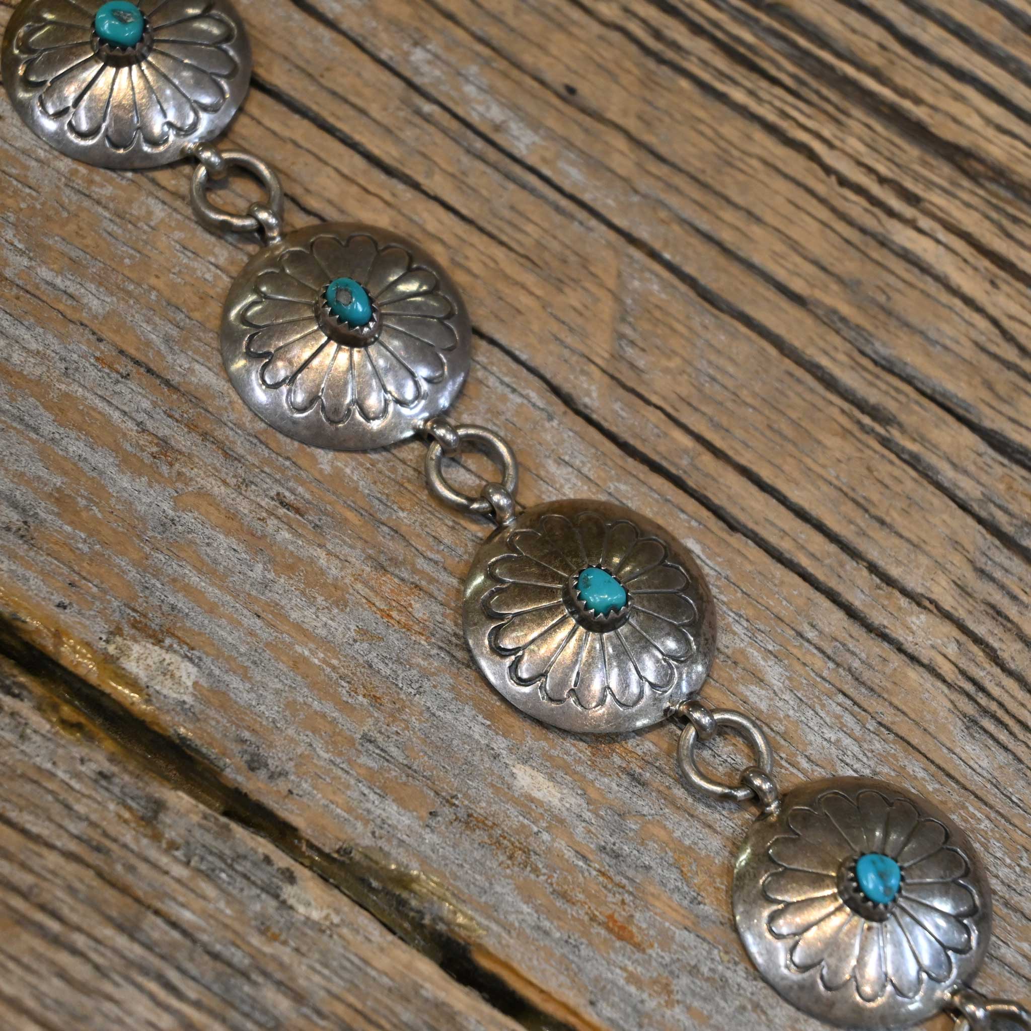Vintage 37" Sterling Silver Concho Belt - Image 3