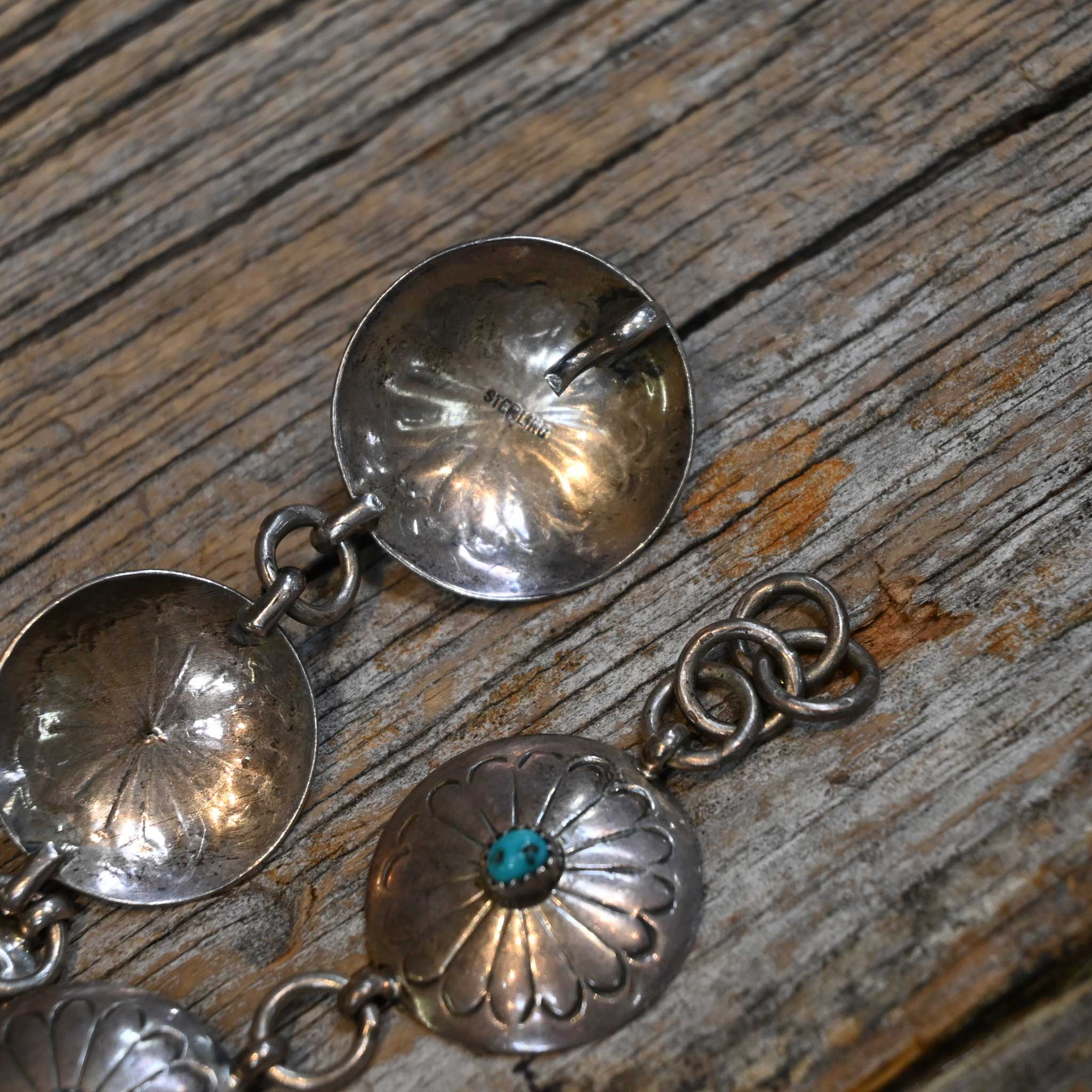 Vintage 37" Sterling Silver Concho Belt - Image 4