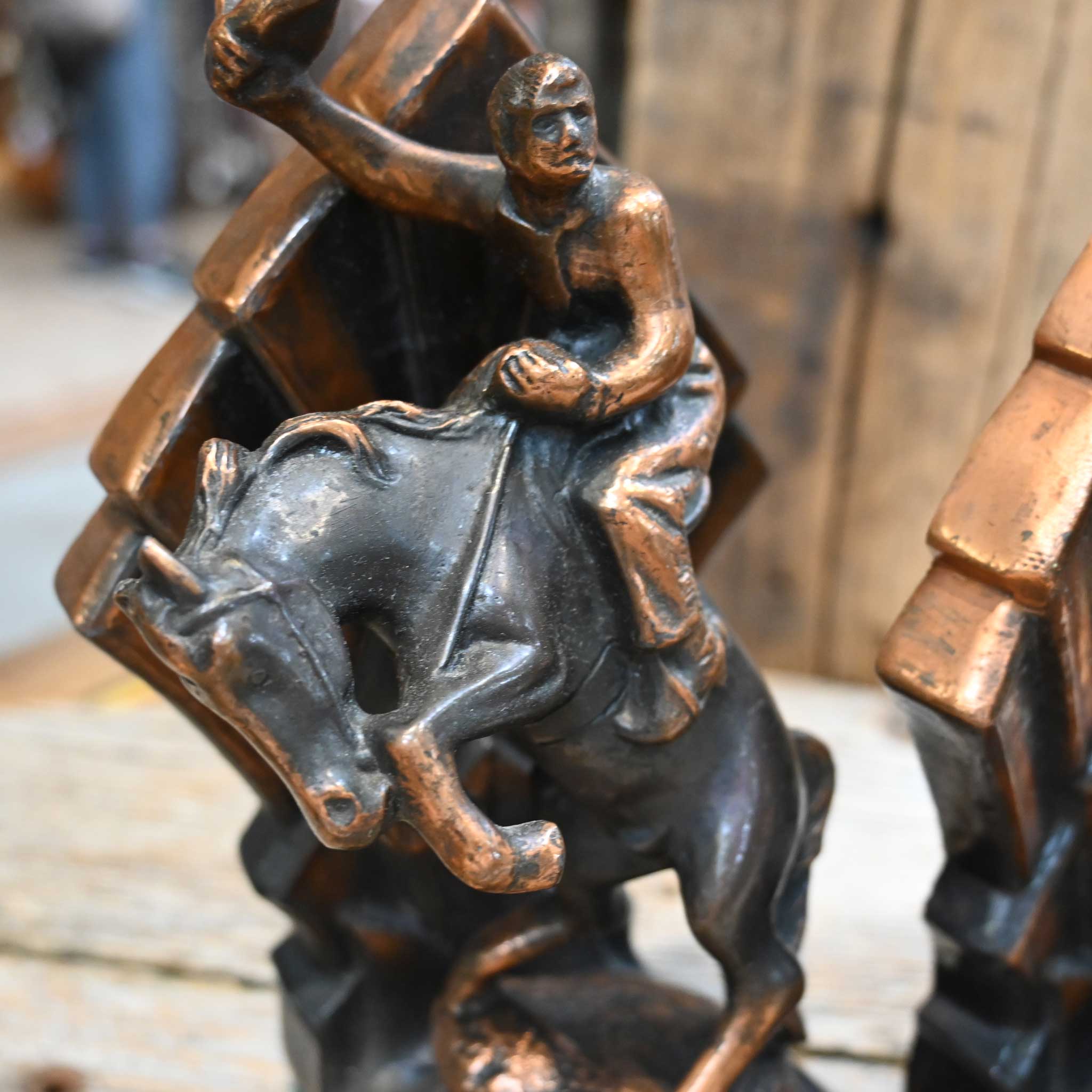 Rare Vintage Art Deco Cowboy Bookends - Image 2