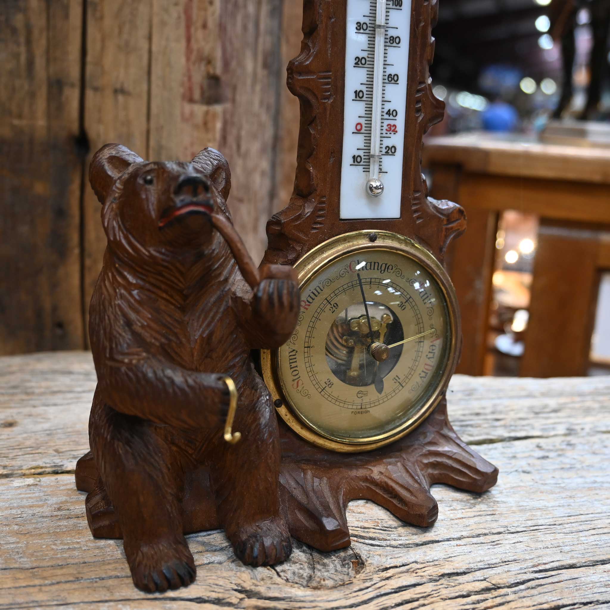 Vintage Blackwood Bear Smoking Pipe & Thermometer & Pressure - Image 2