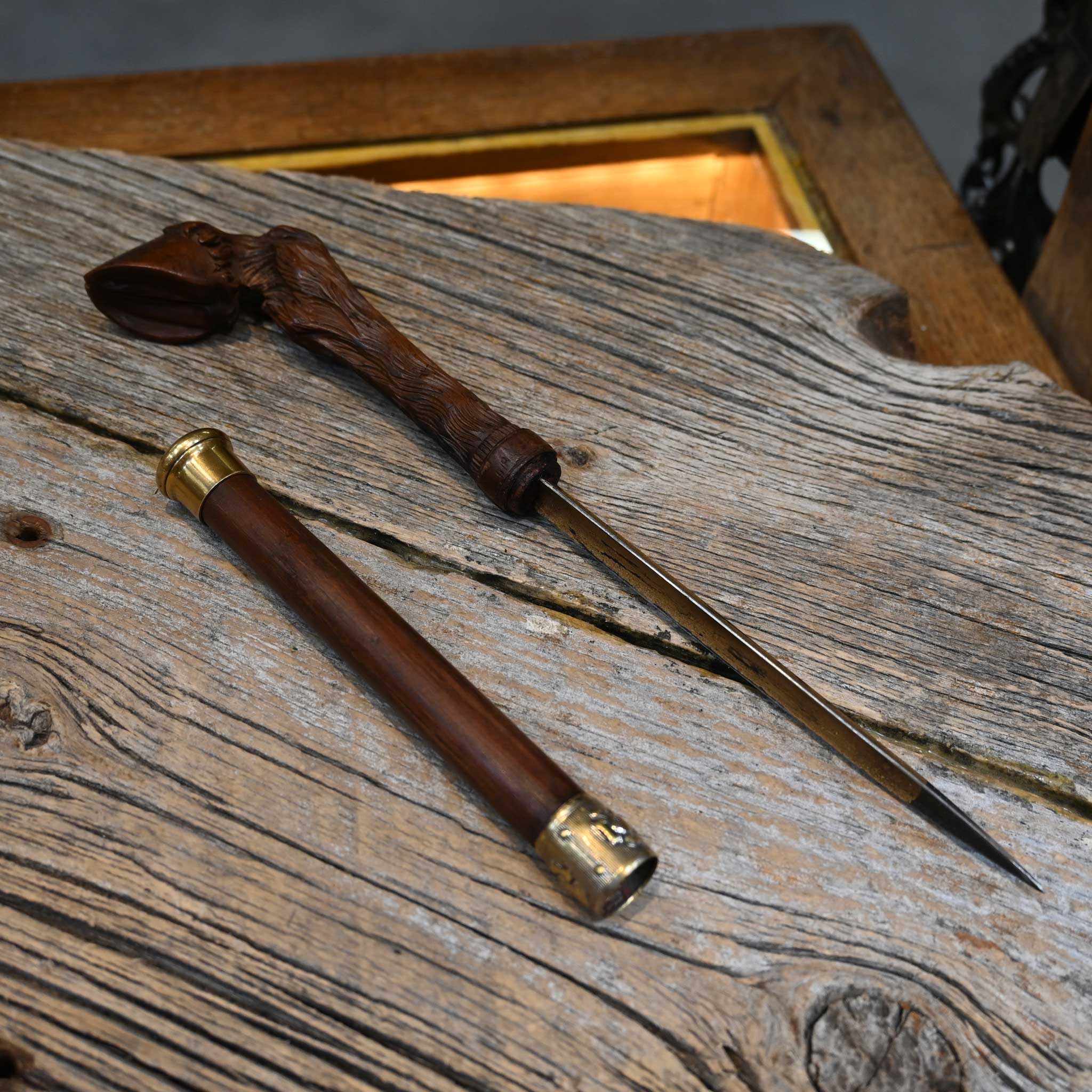 Vintage Wood Carved Horse Hoof Dagger...Very Rare!